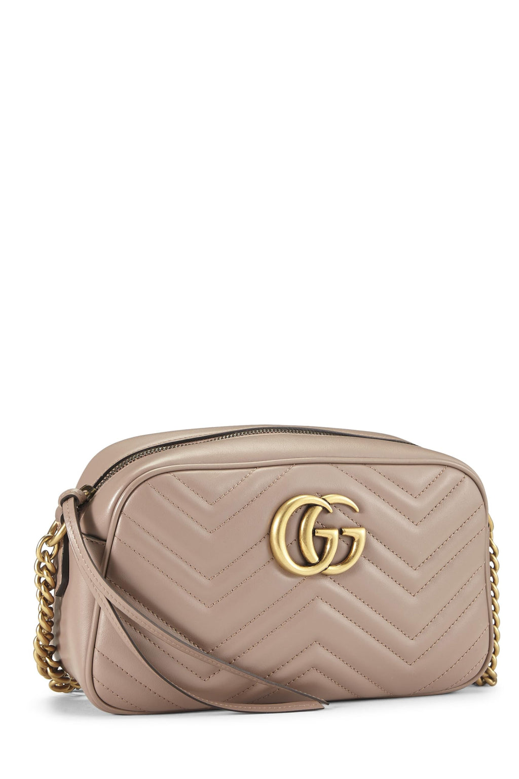 Gucci,  Pink Leather Gucci Marmont Crossbody, Pink