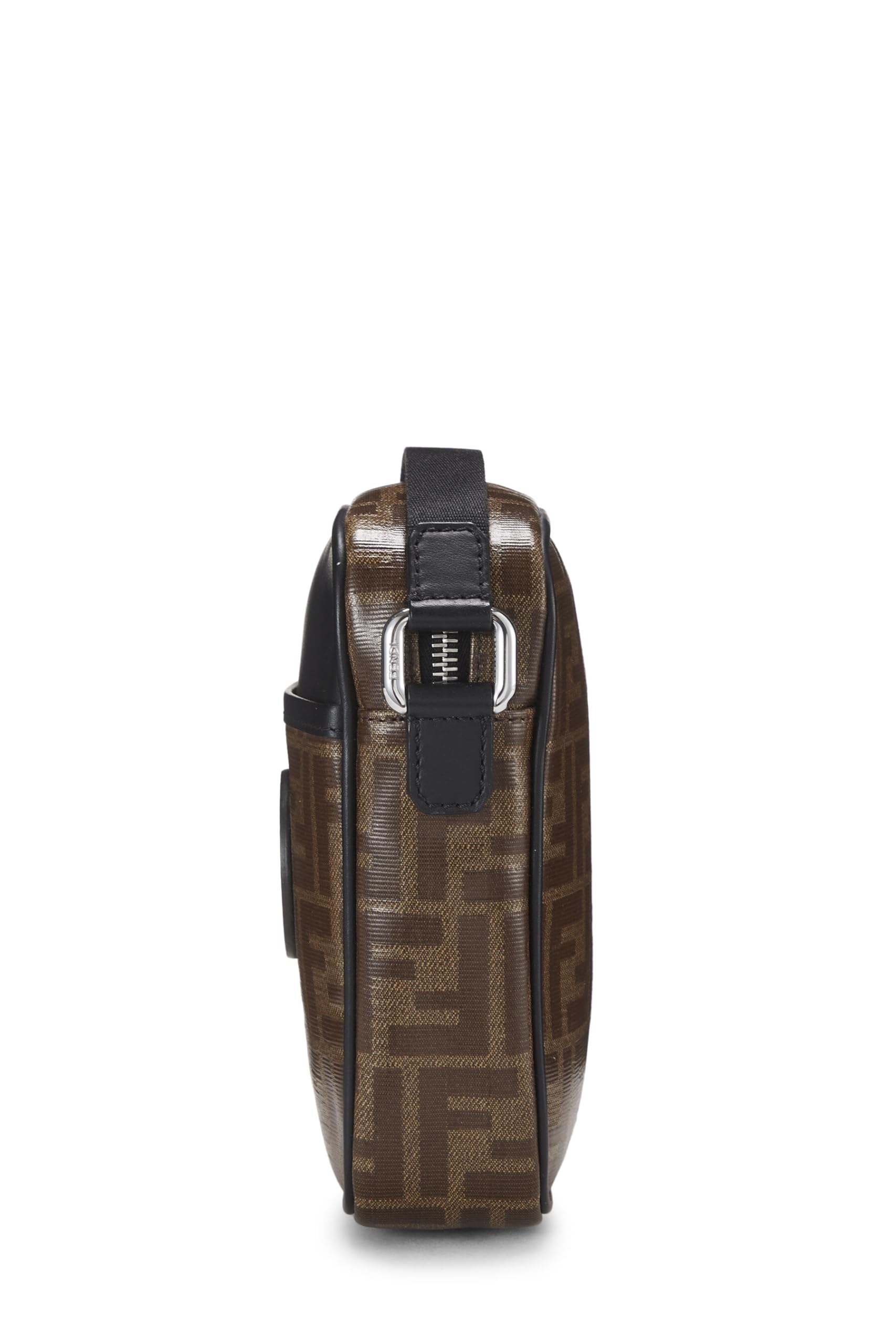 ,  Brown Leather & Zucca Canvas Crossbody, Black