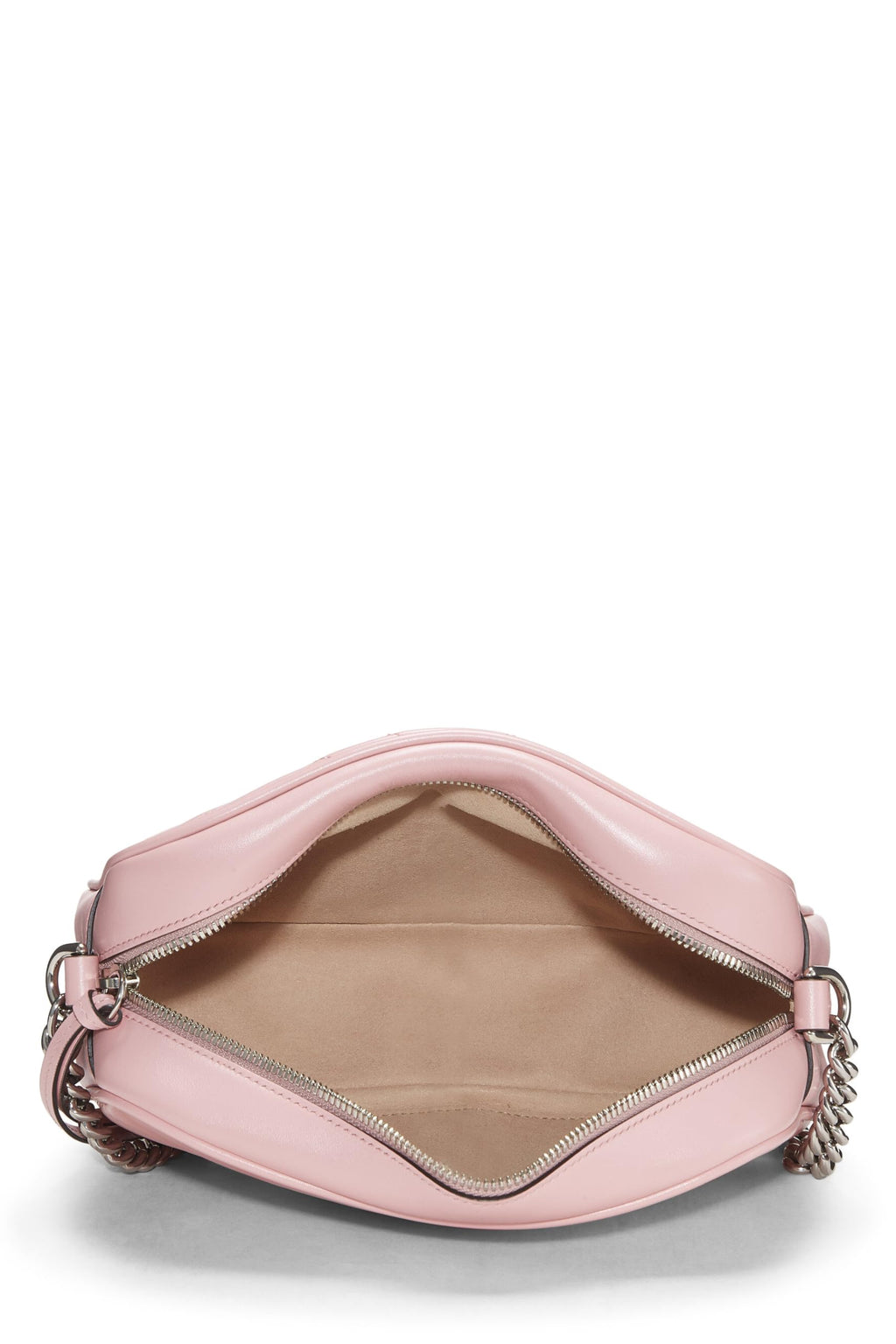 Gucci,  Pink Leather Gucci Marmont Crossbody Bag Small, Pink