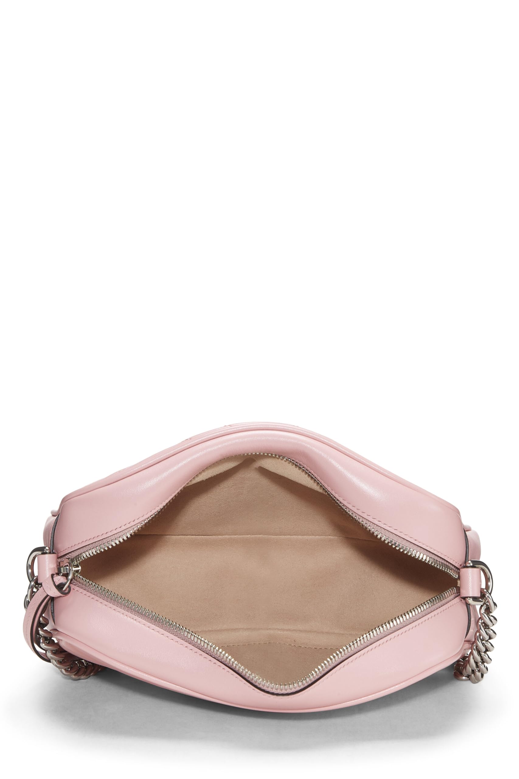 Gucci,  Pink Leather Gucci Marmont Crossbody Bag Small, Pink