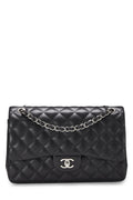 Chanel,  Black Quilted Lambskin New Classic Double Flap Jumbo, Black