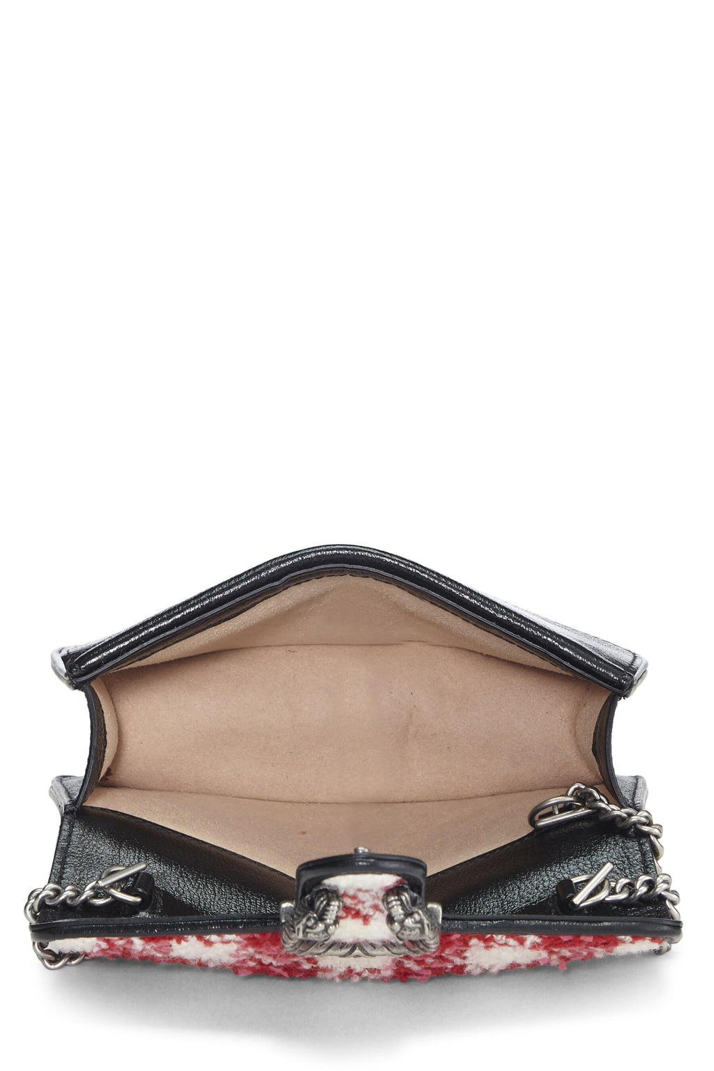 Gucci,  Red & White Tweed Dionysus Shoulder Bag Small, Multi