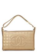 Chanel,  Gold Chocolate Bar Calfskin Shoulder Bag, Gold