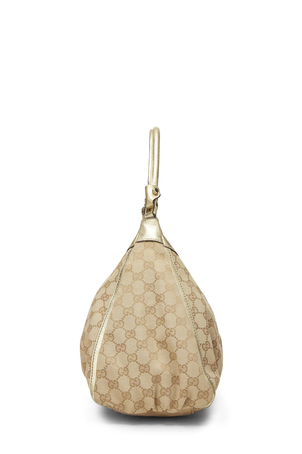 Gucci,  Gold Original GG Canvas D-Ring Abbey Shoulder Bag, Gold