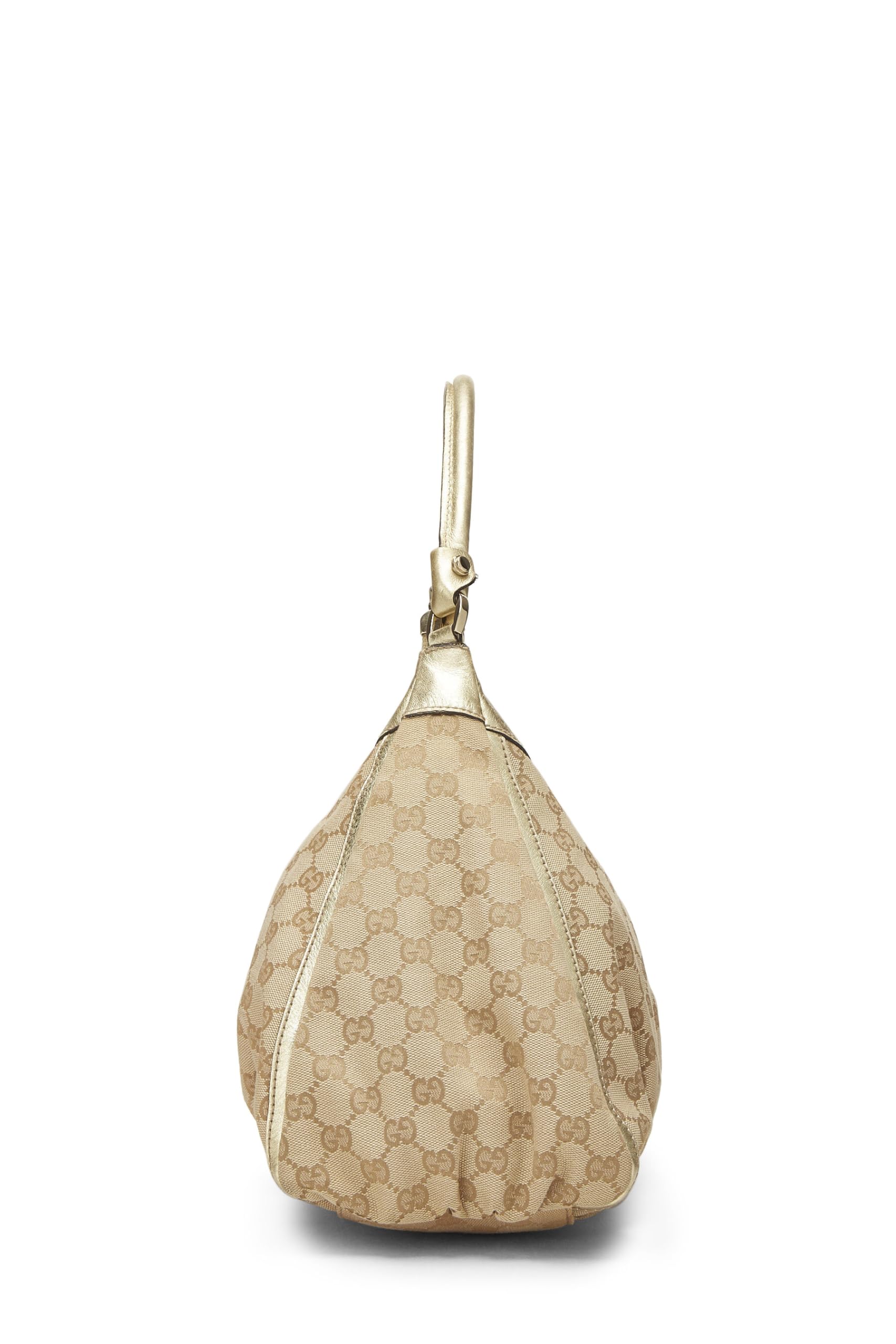 Gucci,  Gold Original GG Canvas D-Ring Abbey Shoulder Bag, Gold