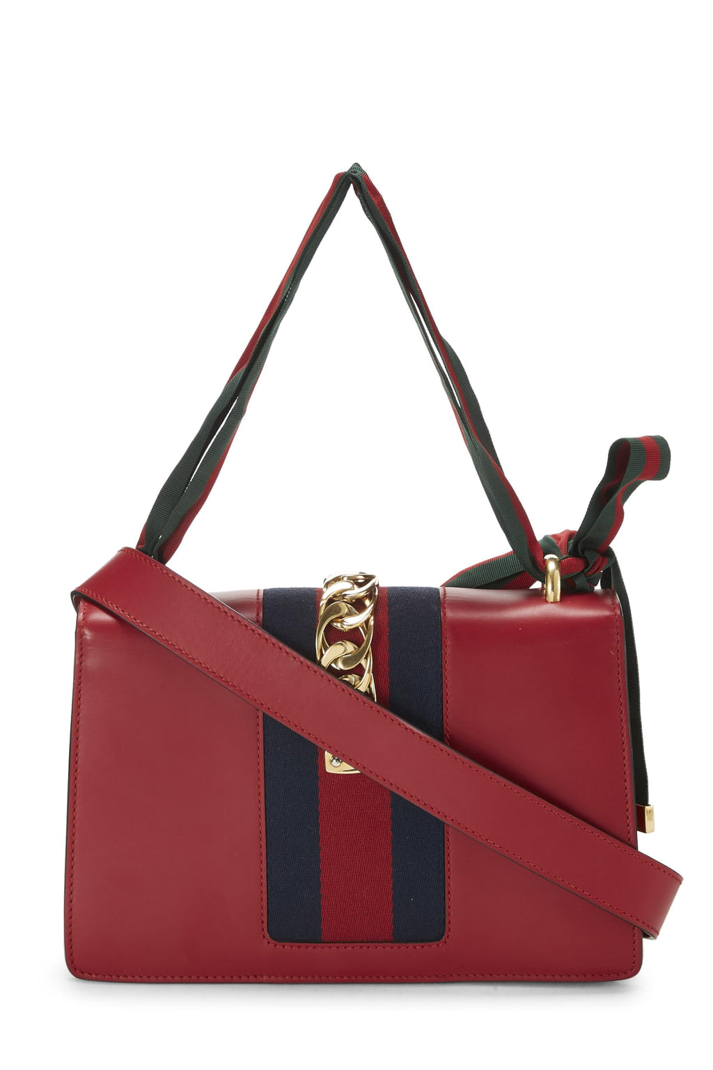 Gucci,  Red Leather SyLouis Vuittonie Shoulder Bag, Red