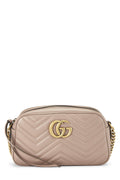 Gucci,  Pink Leather Gucci Marmont Crossbody, Pink