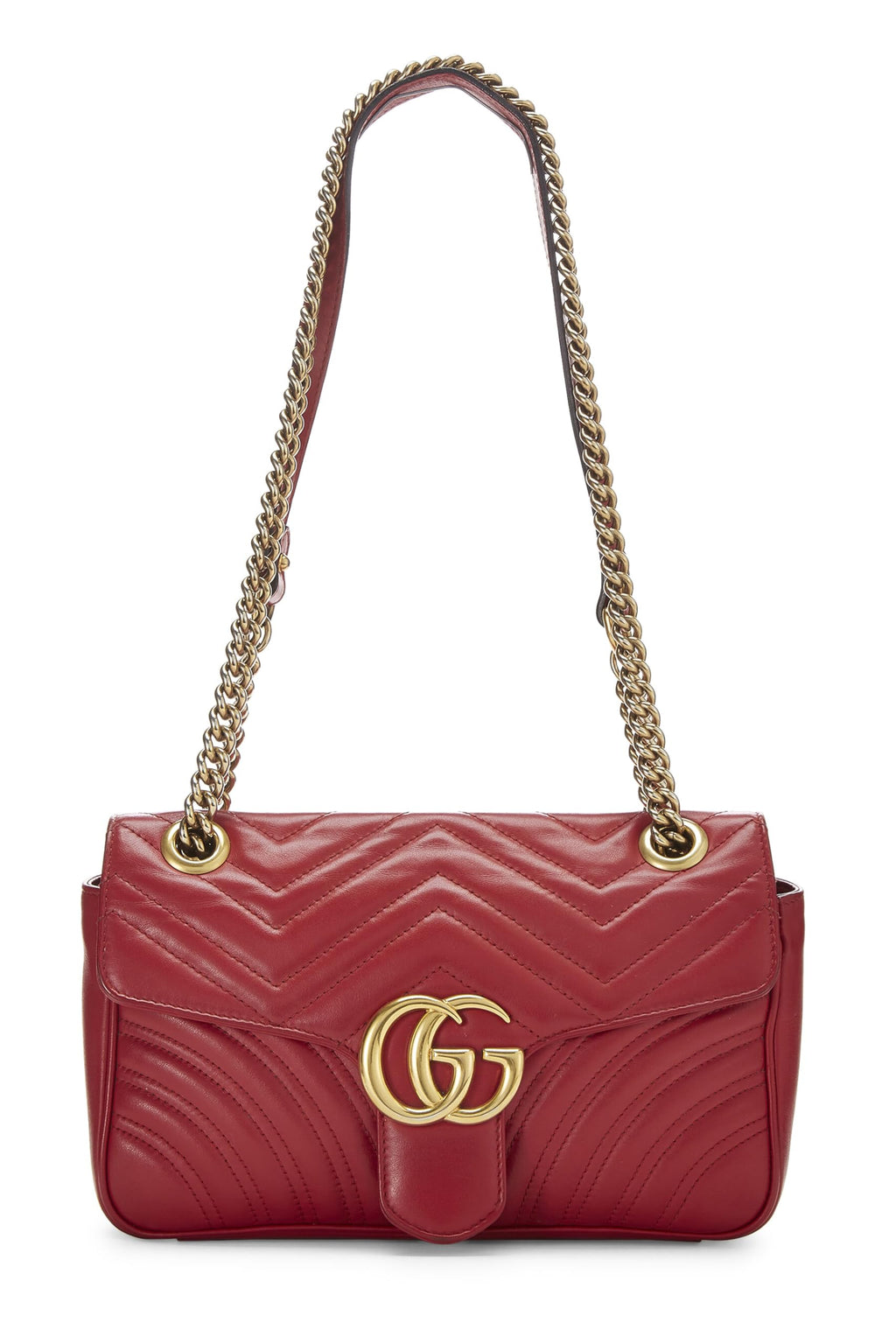 Gucci,  Red MatelassÃƒÆ’Ã‚Â© Leather Marmont Shoulder Bag Small, Red
