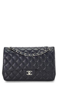 Chanel,  Blue Quilted Lambskin New Classic Double Flap Jumbo, Blue