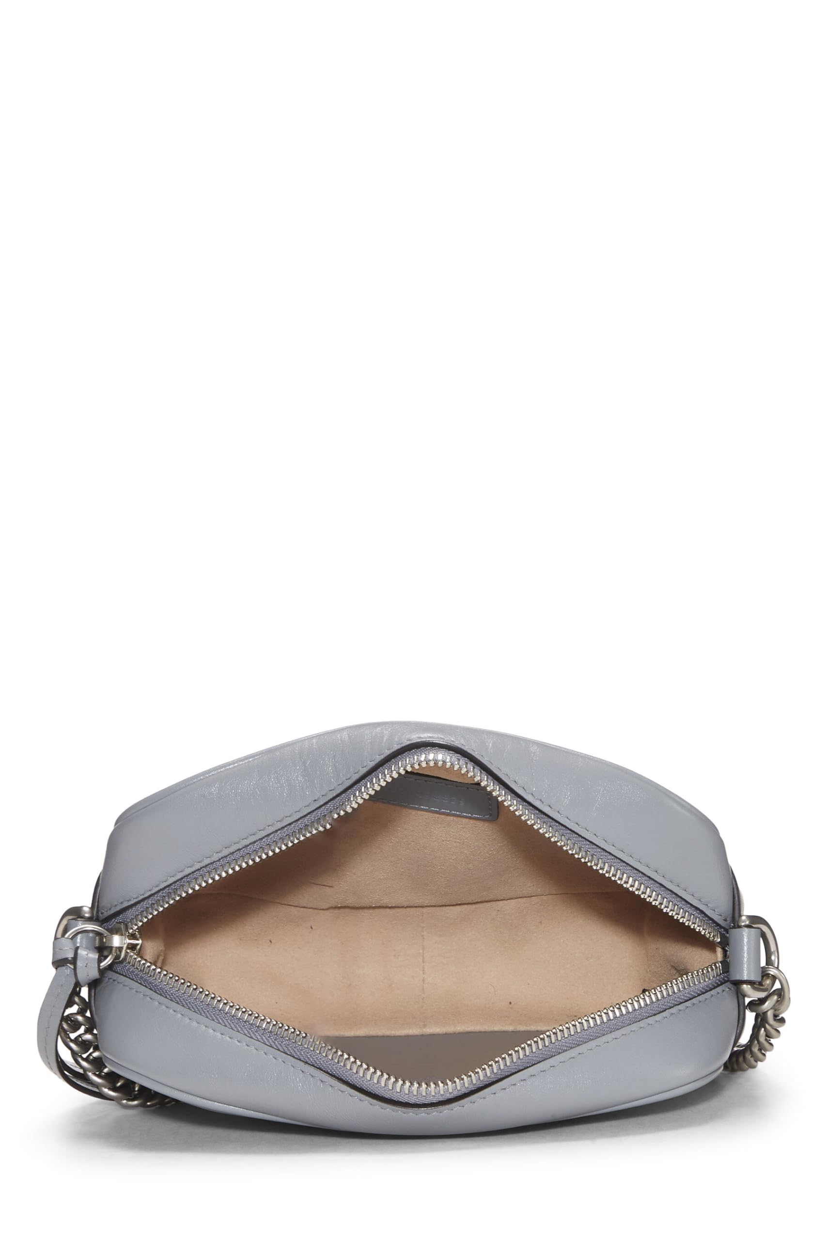 Gucci,  Grey Leather Gucci Marmont Crossbody Mini, Grey