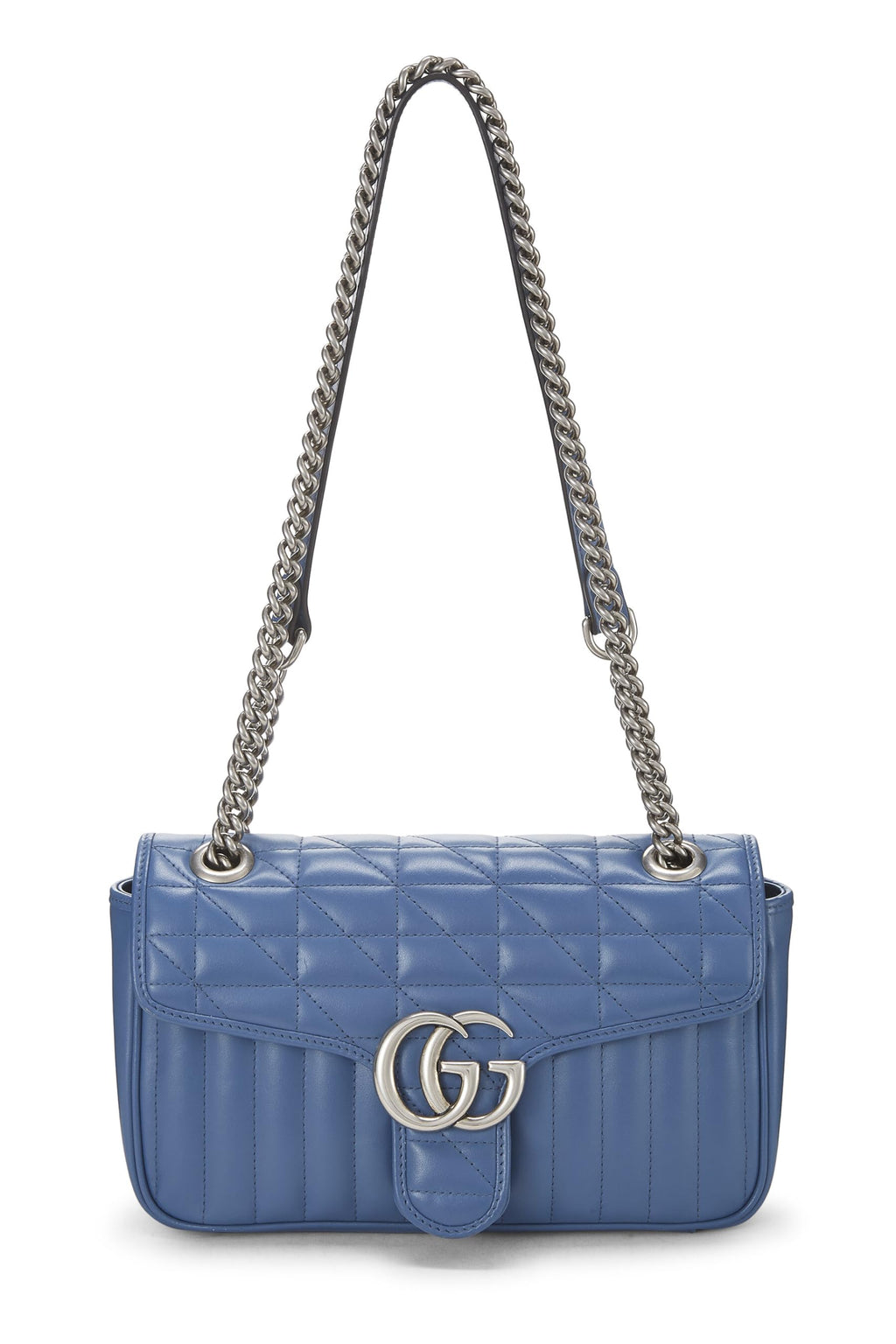 Gucci,  Blue Leather Marmont MatelassÃƒÆ’Ã‚Â© Shoulder Bag, Blue
