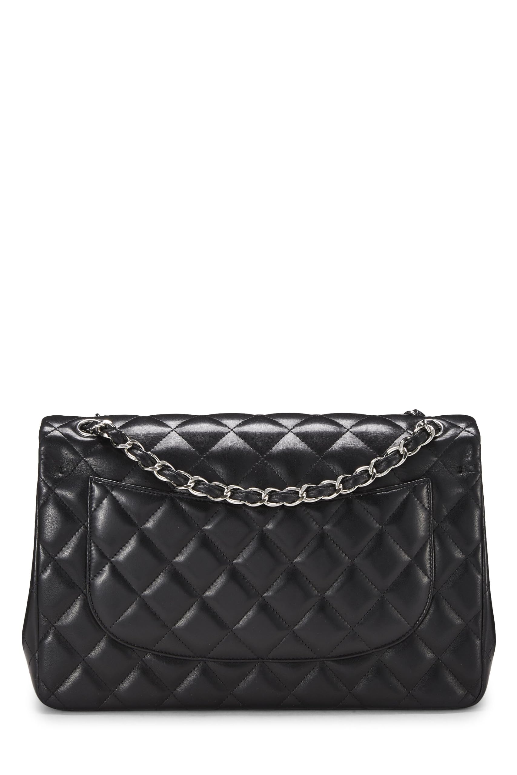 Chanel,  Black Quilted Lambskin New Classic Double Flap Jumbo, Black