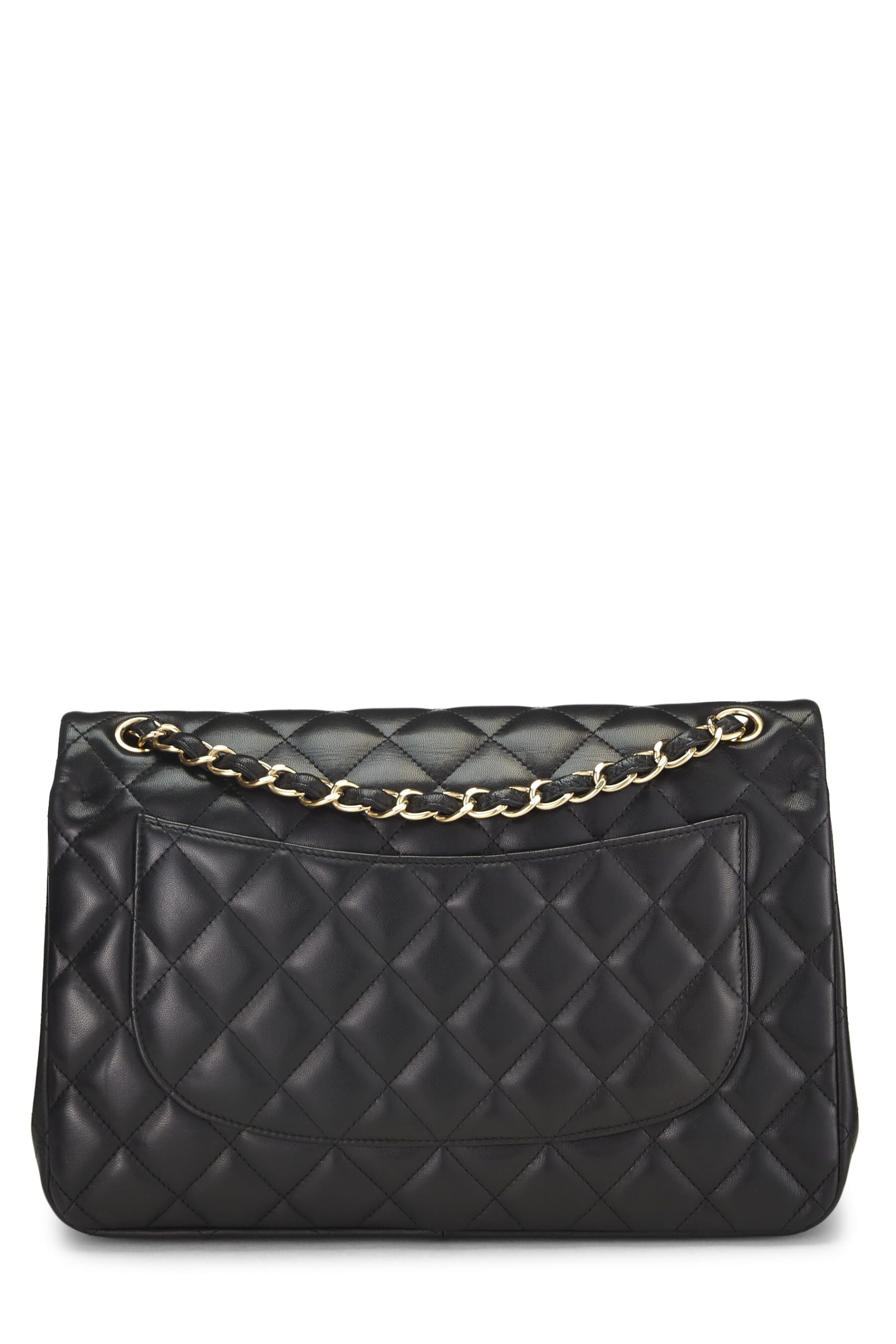 Chanel,  Black Quilted Lambskin New Classic Double Flap Jumbo, Black
