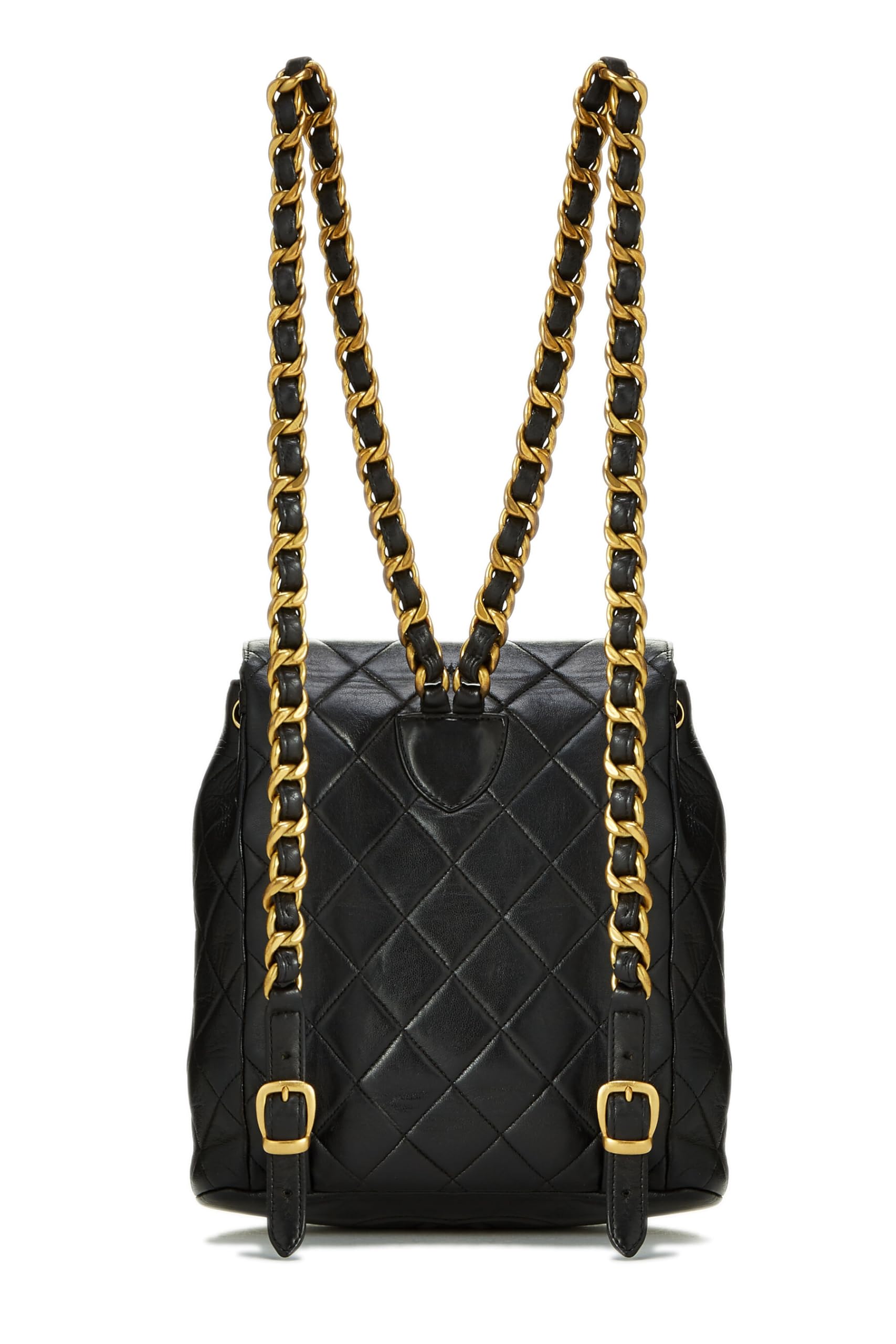 Chanel,  Black Quilted Lambskin 'CC' Classic Backpack Medium, Black