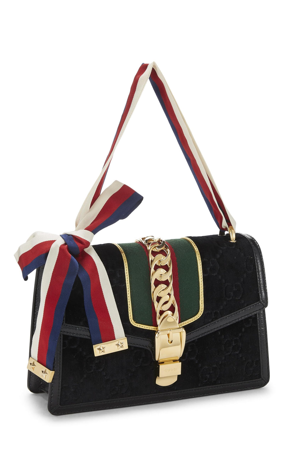 Gucci,  Black GG VeLouis Vuittonet SyLouis Vuittonie Shoulder Bag, Black