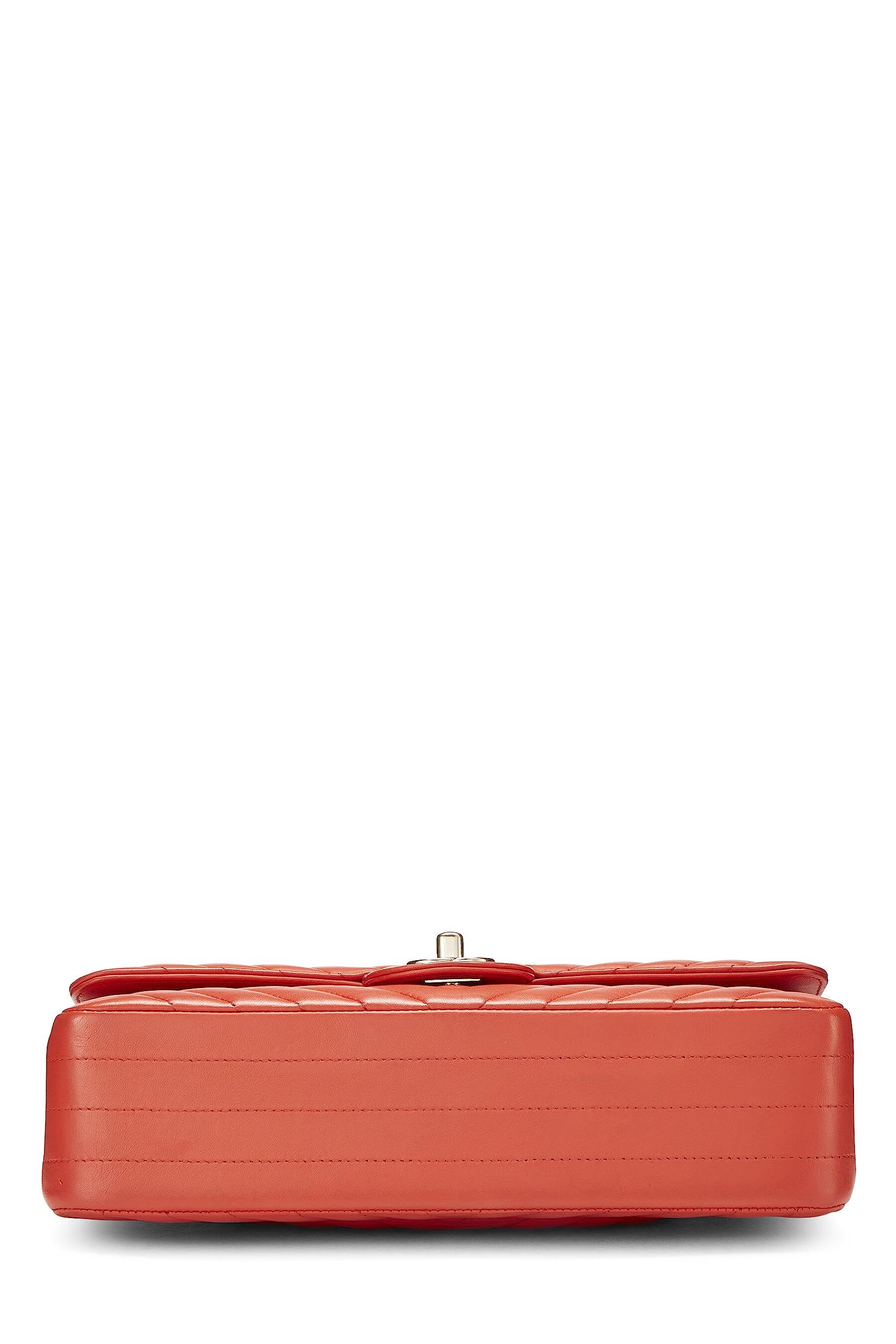 Chanel,  Orange Chevron Lambskin Classic Double Flap Medium, Black