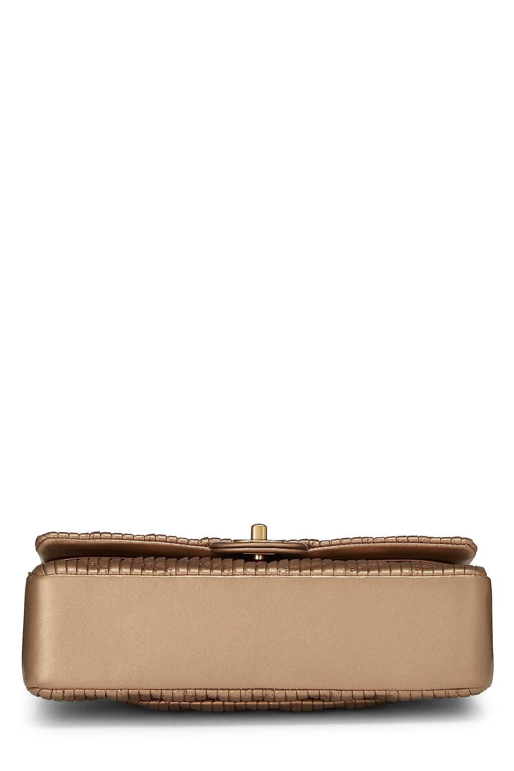 Chanel,  Gold Chevron Pleated Lambskin Classic Double Flap Medium, Gold