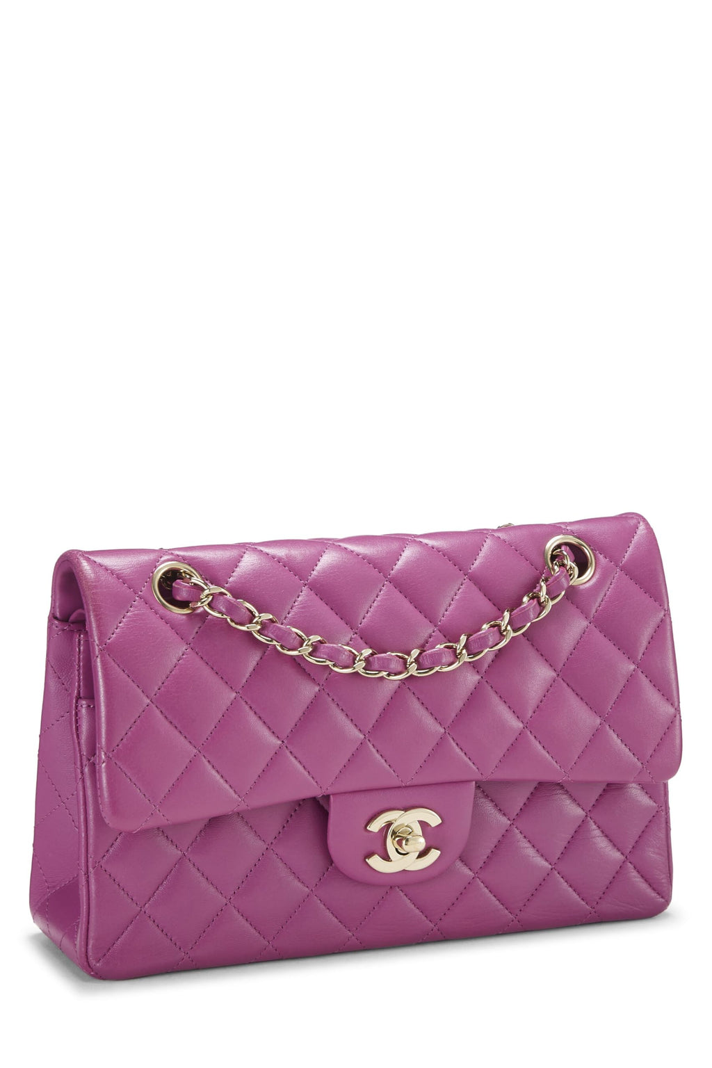 Chanel,  Purple Quilted Lambskin Classic Double Flap Small, Purple