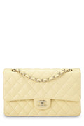 Chanel,  Yellow Calfskin Classic Double Flap Medium, Yellow