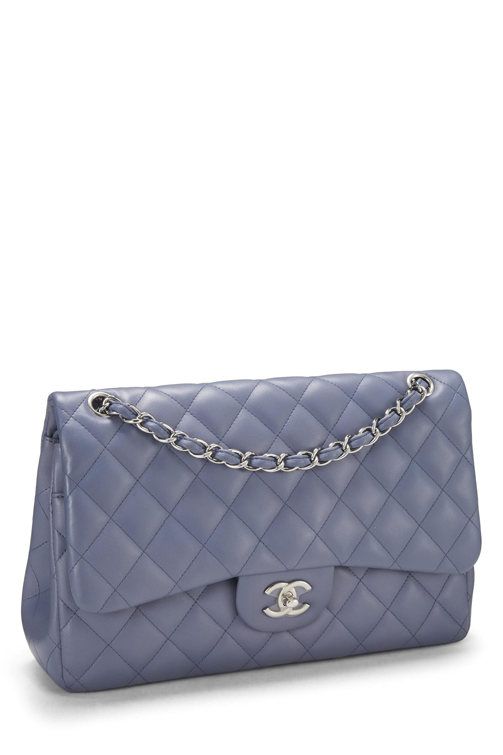 Chanel,  Purple Quilted Lambskin New Classic Double Flap Jumbo, Purple