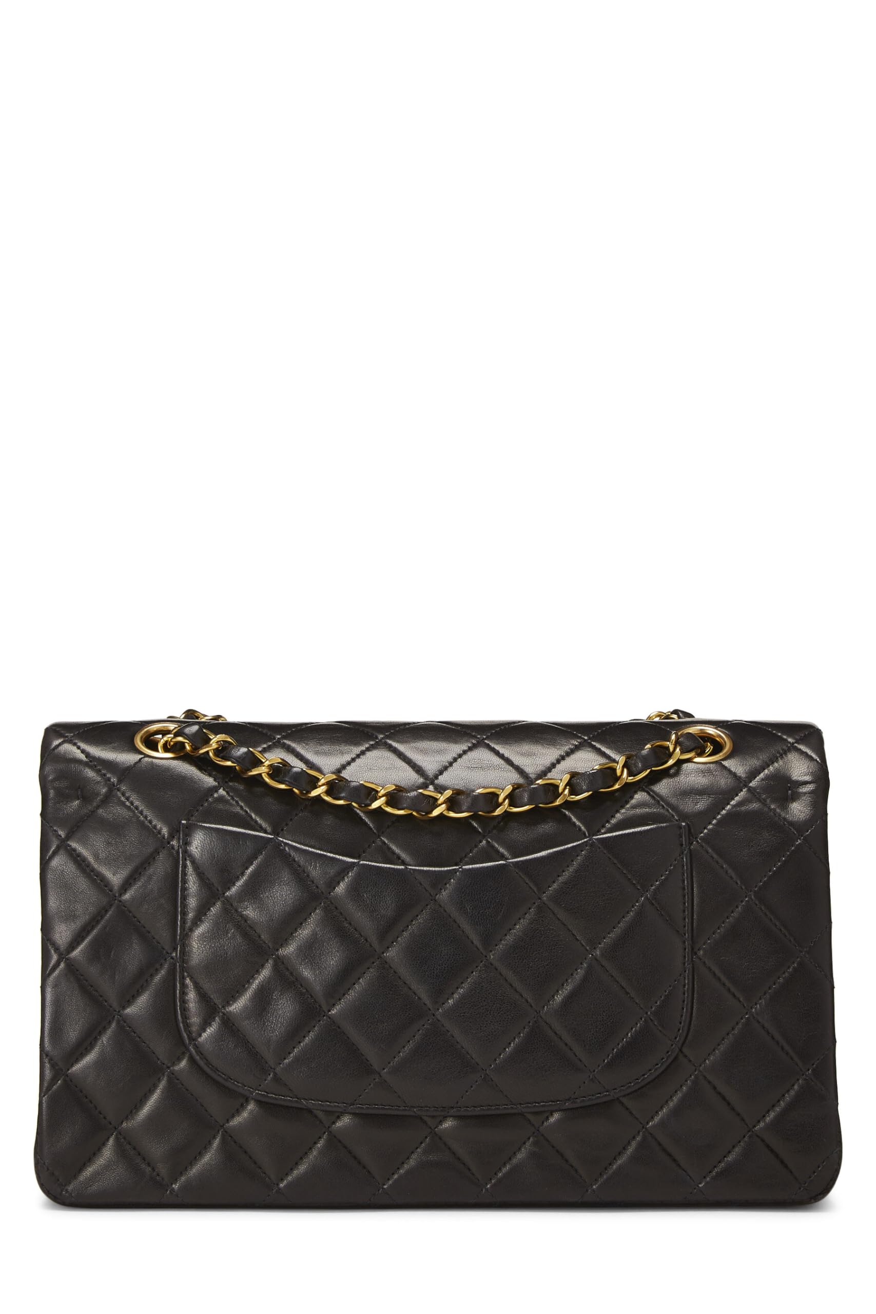 Chanel,  Black Quilted Lambskin Classic Double Flap Medium, Black