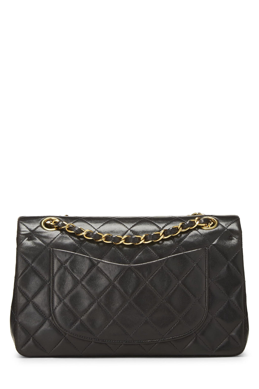 Chanel,  Black Quilted Lambskin Classic Double Flap Small, Black