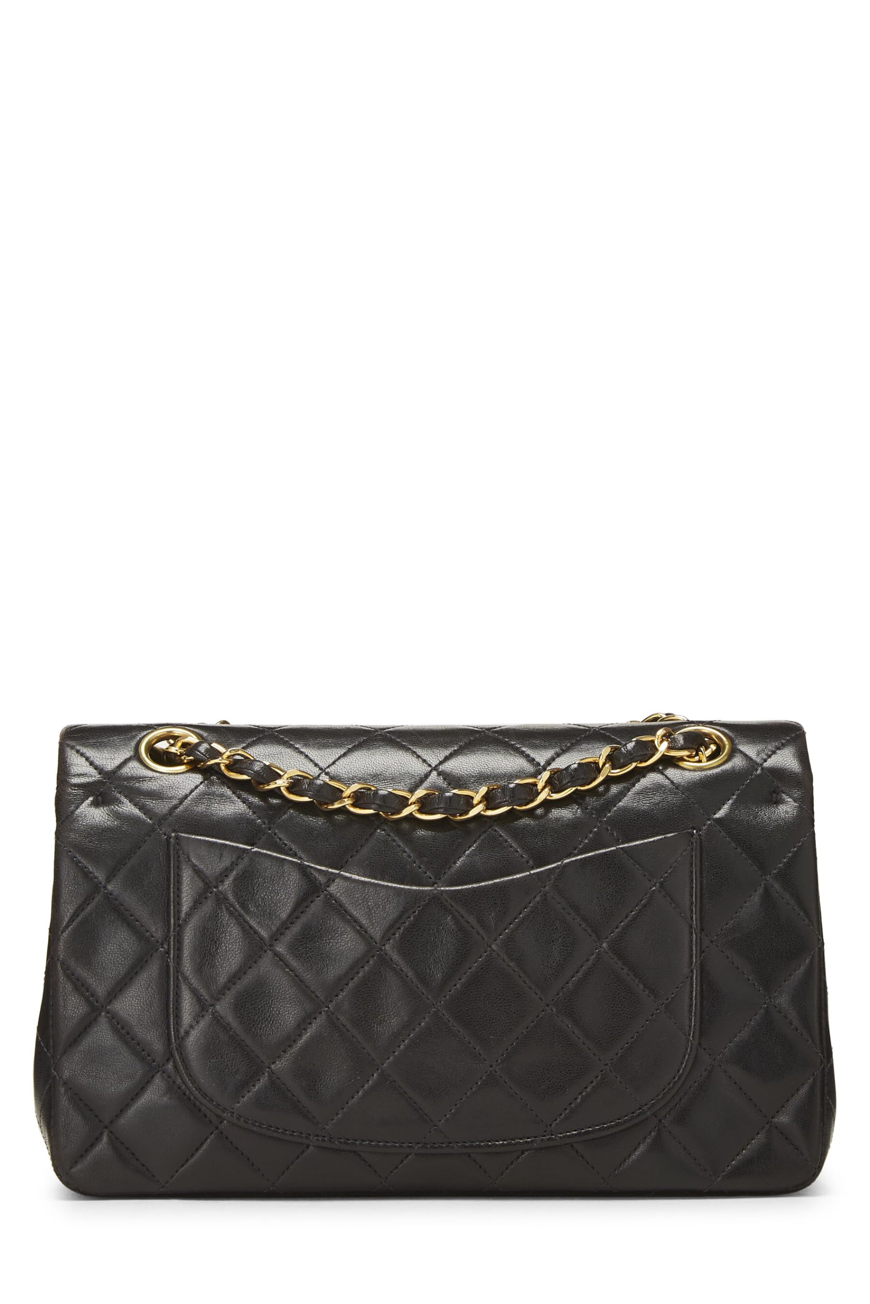 Chanel,  Black Quilted Lambskin Classic Double Flap Small, Black