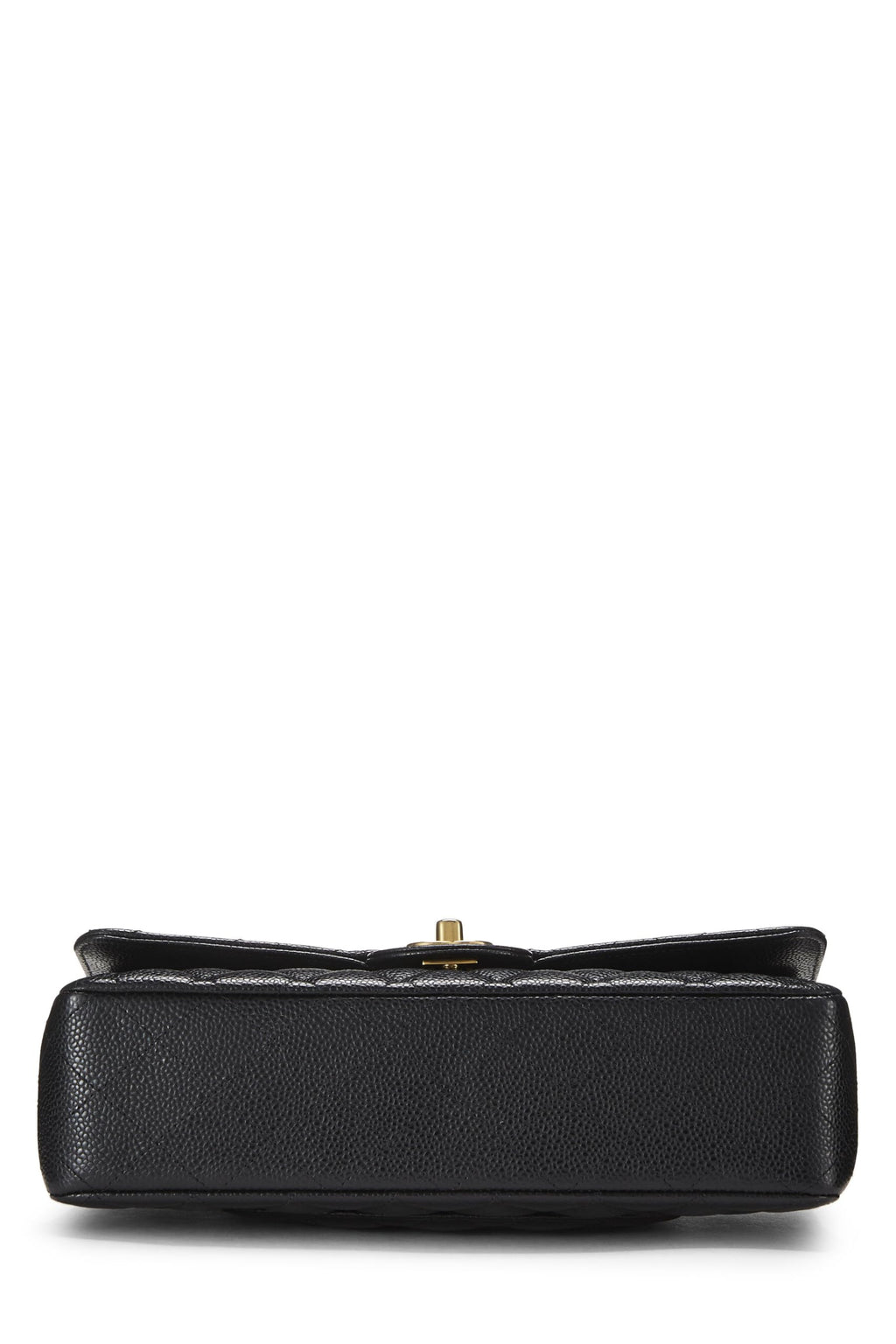 Chanel,  Black Quilted Caviar Classic Double Flap Medium, Black