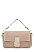 ,  Pink Shearling Baguette Crossbody, Pink