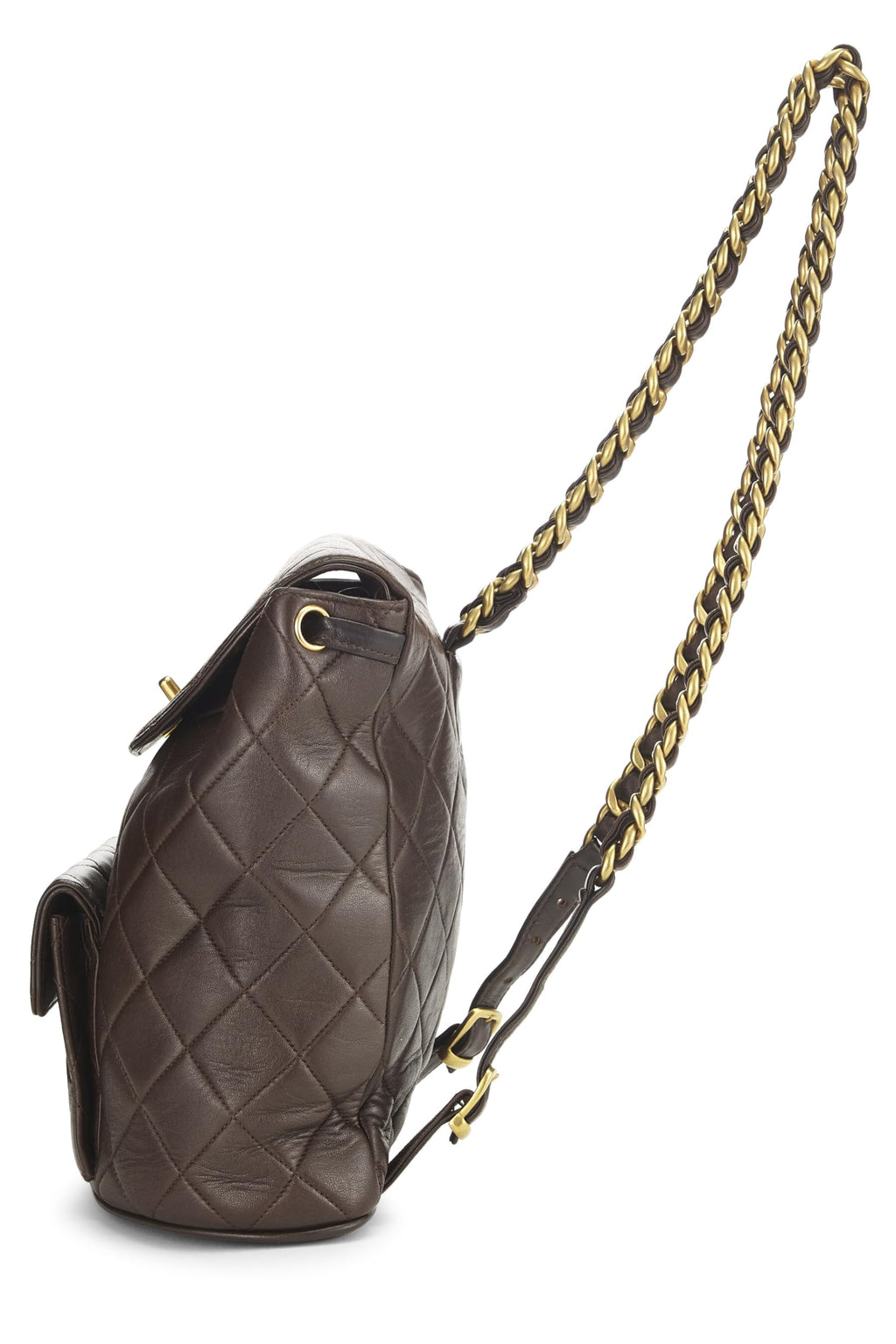 Chanel,  Brown Quilted Lambskin 'CC' Classic Backpack Small, Brown