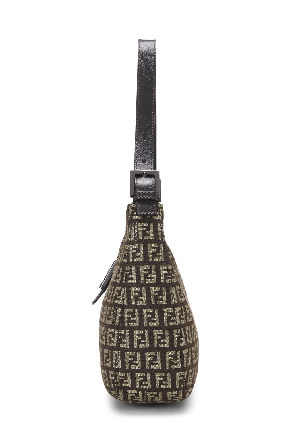 Fendi,  Brown Zucchino Canvas Shoulder Bag, Brown