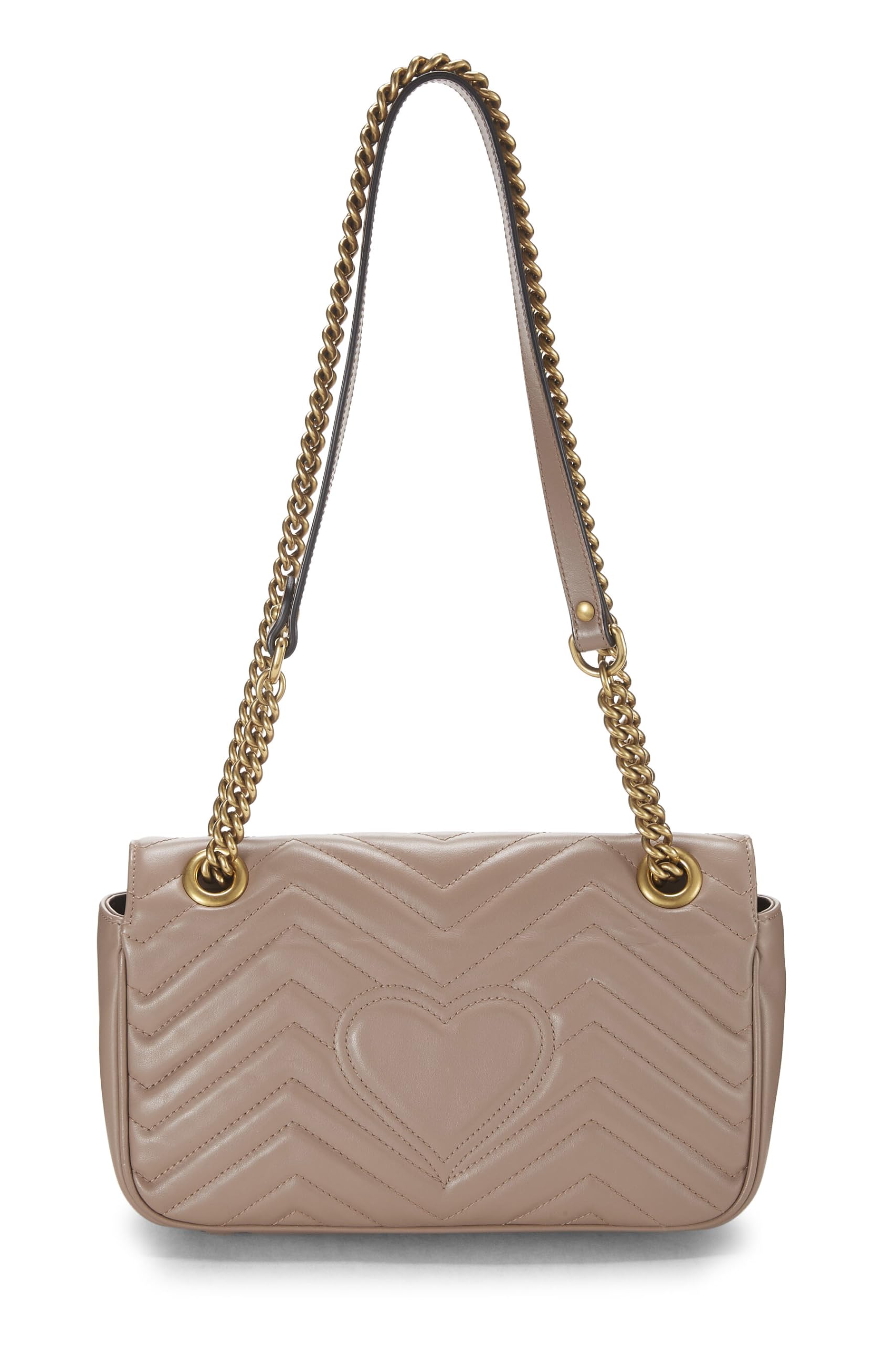 Gucci,  Beige Leather GG Marmont Shoulder Bag Small, Pink