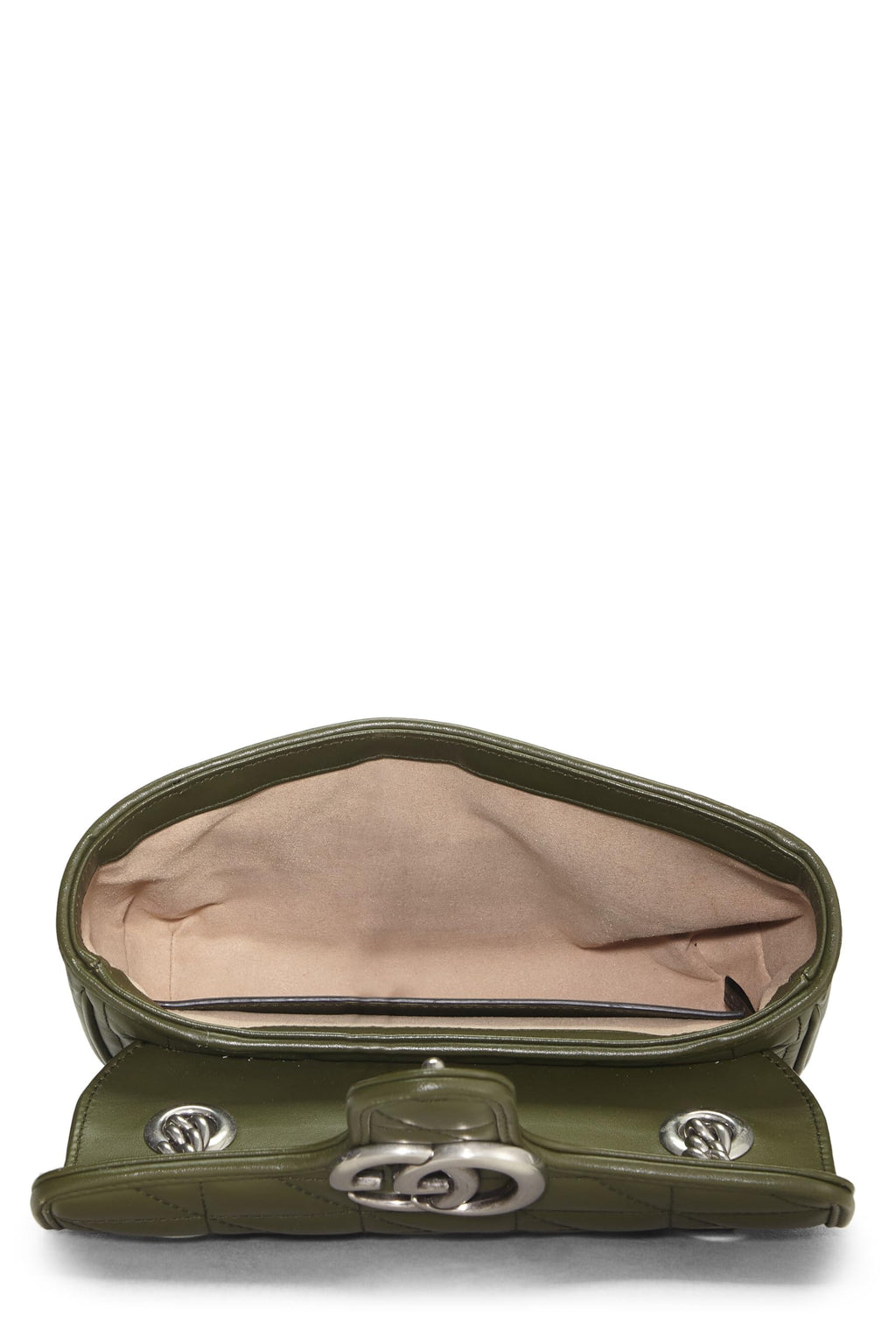 Gucci,  Green Leather Gucci Marmont Crossbody Bag, Green