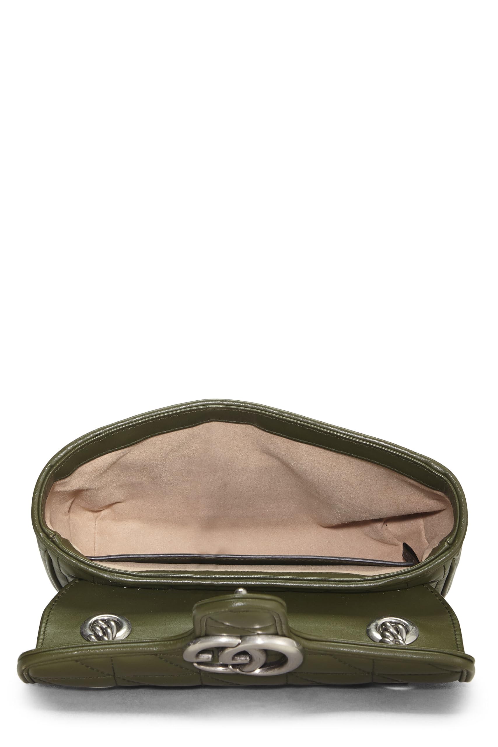 Gucci,  Green Leather Gucci Marmont Crossbody Bag, Green