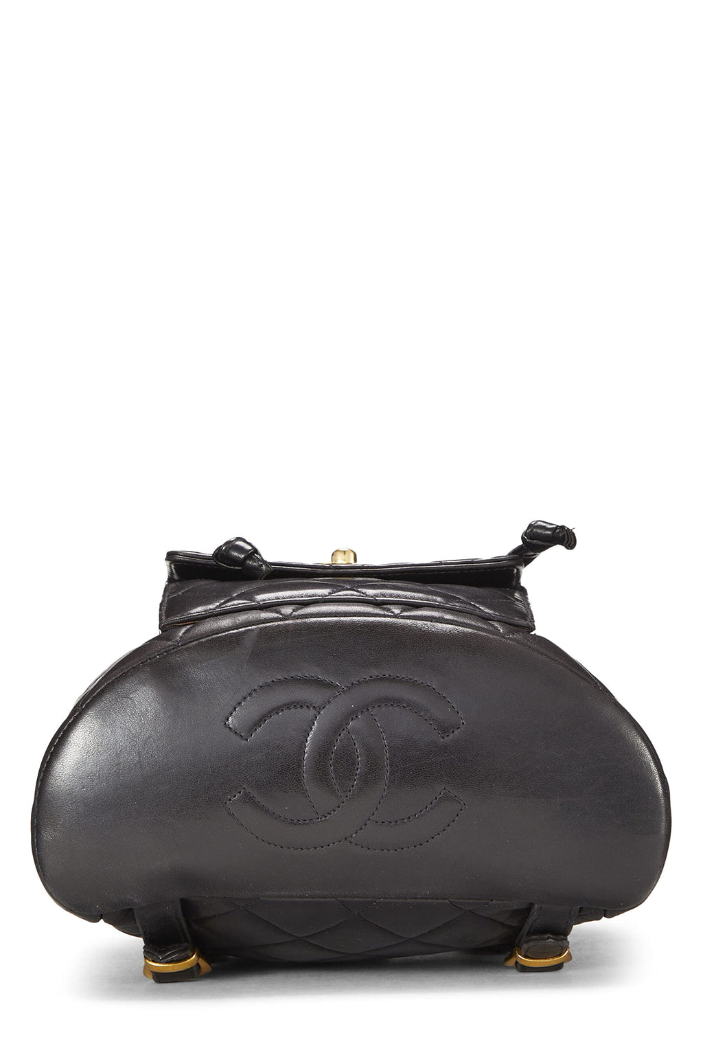 Chanel,  Black Quilted Lambskin Classic Backpack Medium, Black