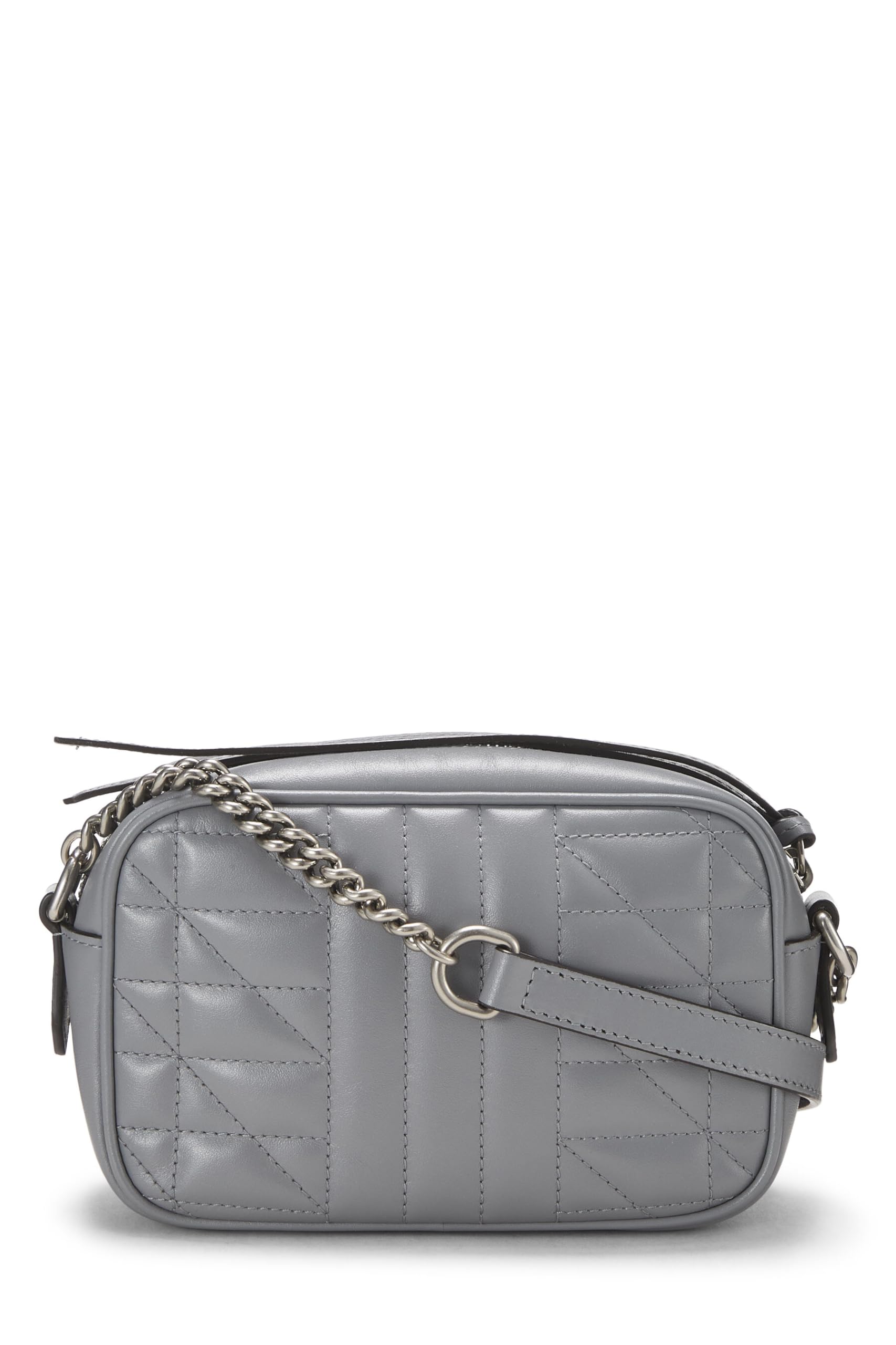Gucci,  Grey Leather Gucci Marmont Crossbody Mini, Grey