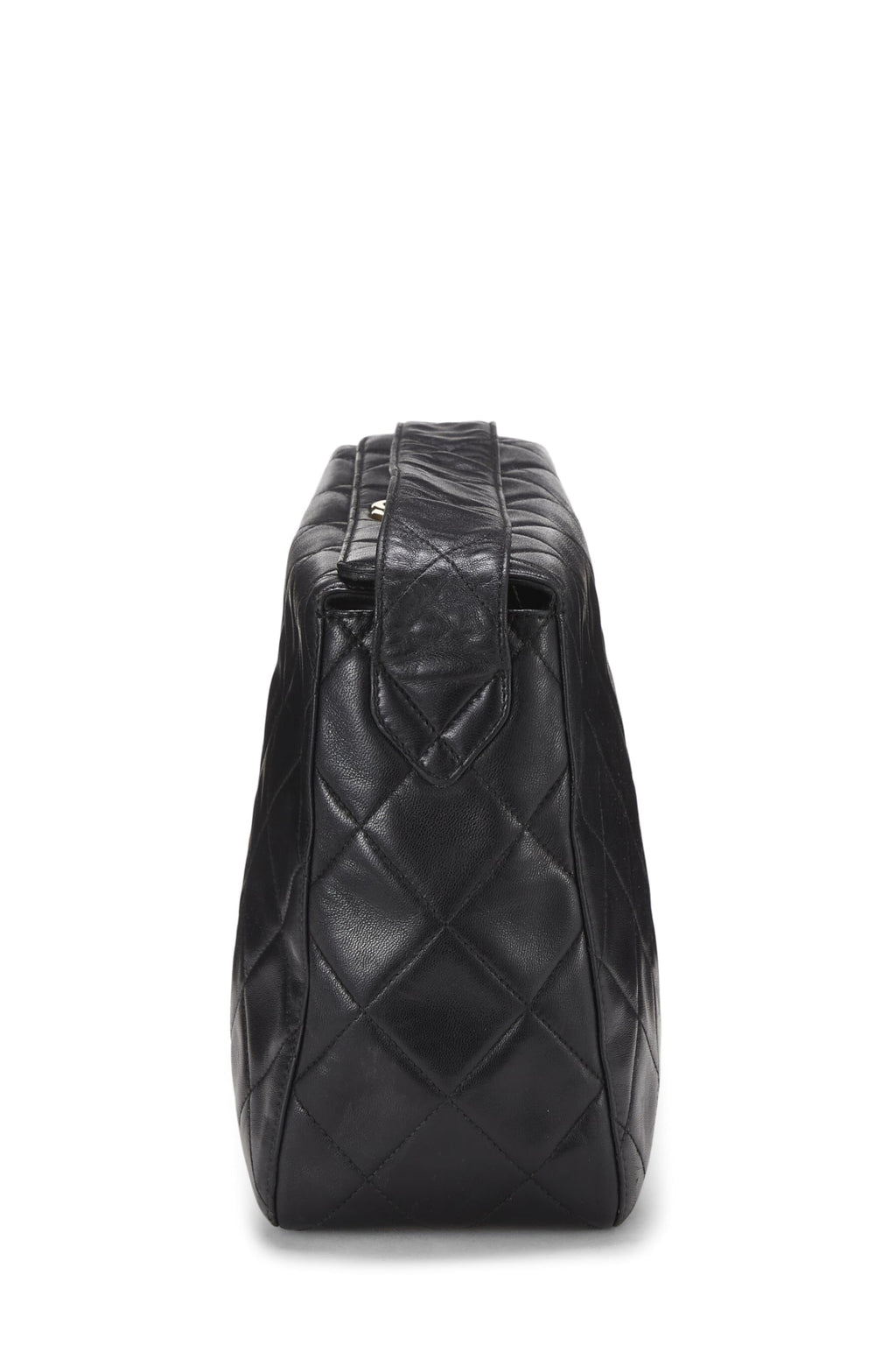 Chanel,  Black Quilted Lambskin Shoulder Bag, Black