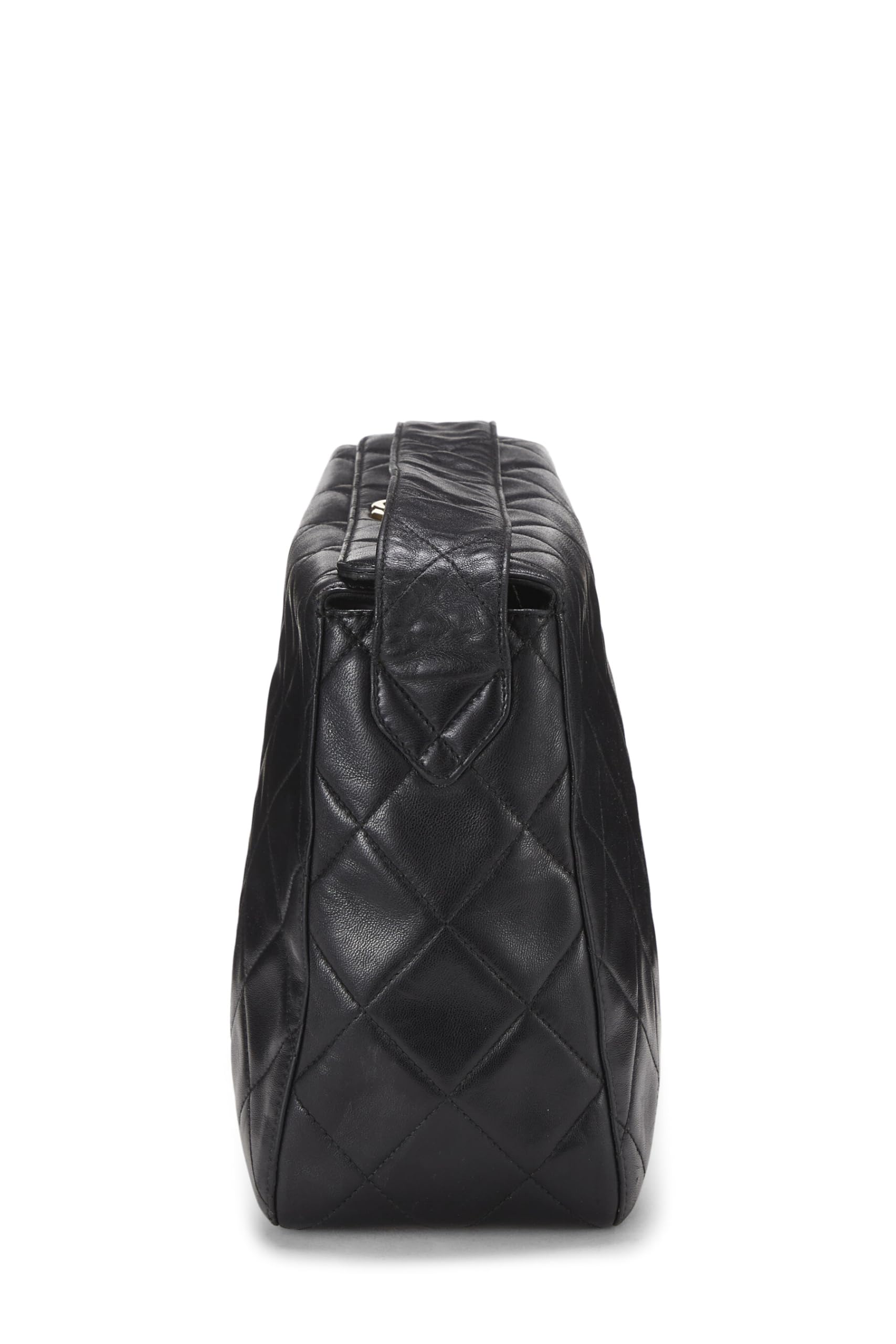 Chanel,  Black Quilted Lambskin Shoulder Bag, Black