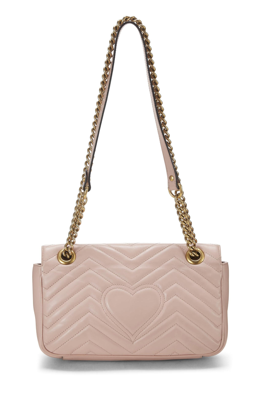 Gucci,  Pink Leather GG Marmont Shoulder Bag Small, Pink