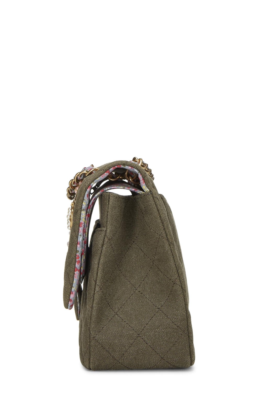 Chanel,  Paris-Cuba Green Quilted Charms Classic Double Flap Jumbo, Green