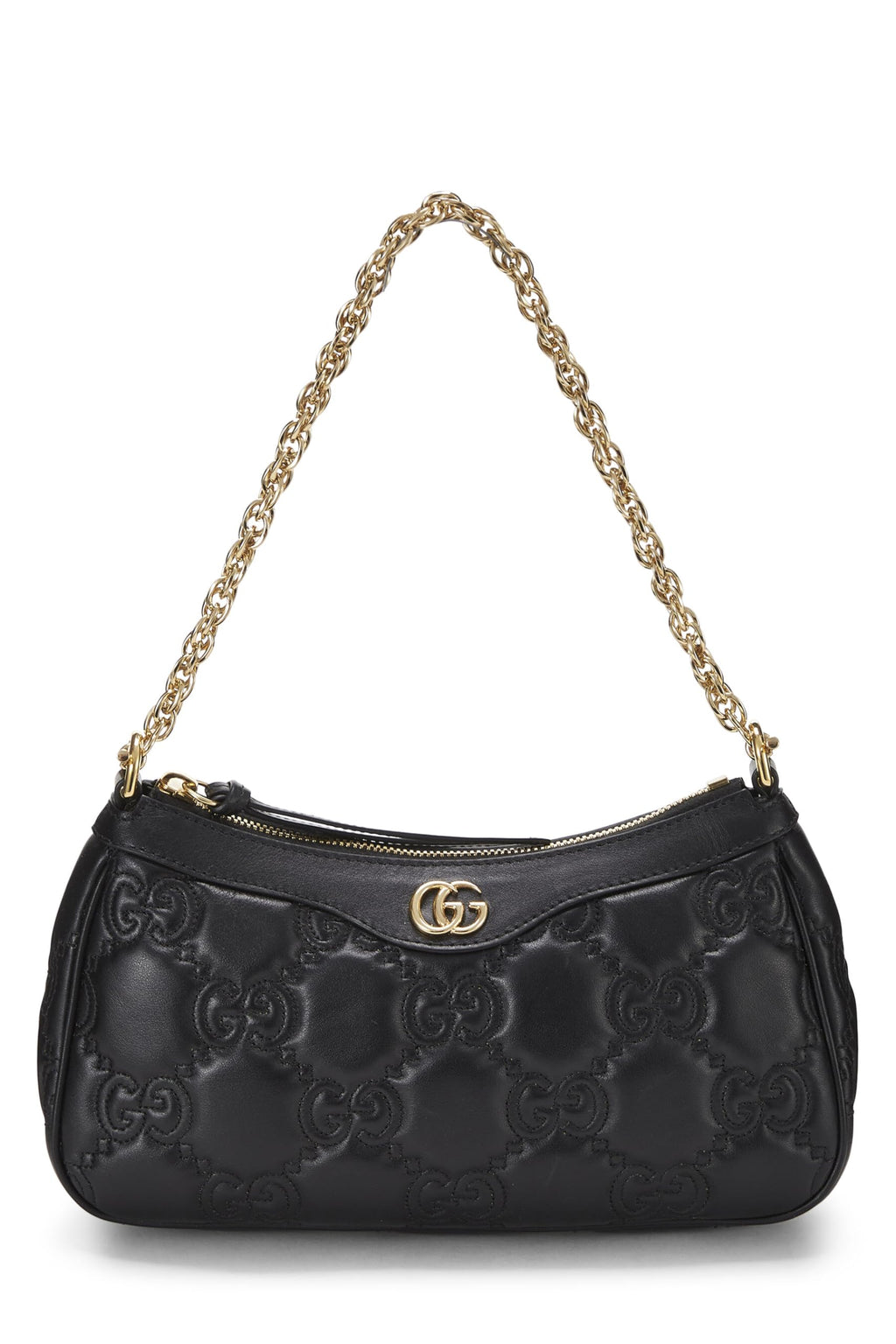Gucci,  Black Leather 'GG' Marmont MatelassÃƒÆ’Ã‚Â© Shoulder Bag, Black