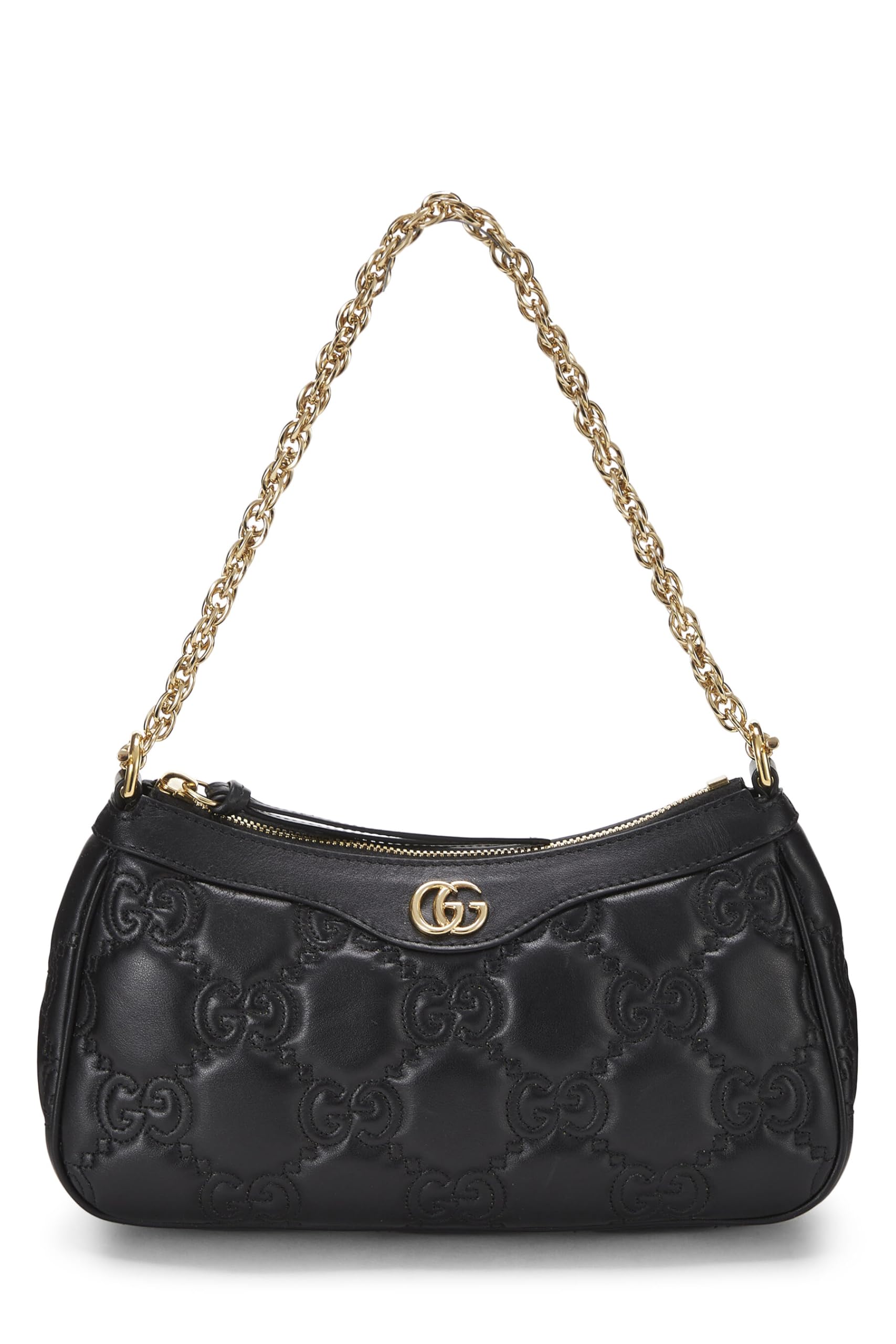 Gucci,  Black Leather 'GG' Marmont MatelassÃƒÆ’Ã‚Â© Shoulder Bag, Black
