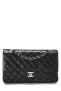 Chanel,  Black Quilted Lambskin Classic Double Flap Medium, Black