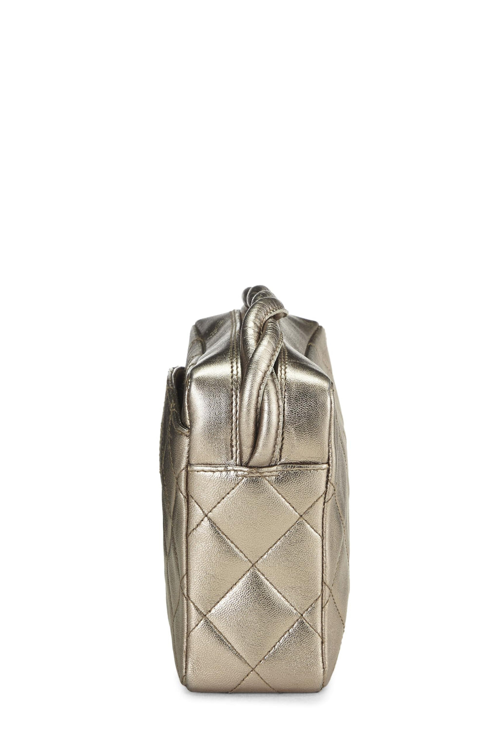 Chanel,  Metallic Gold Quilted Lambskin Shoulder Bag Mini, Gold