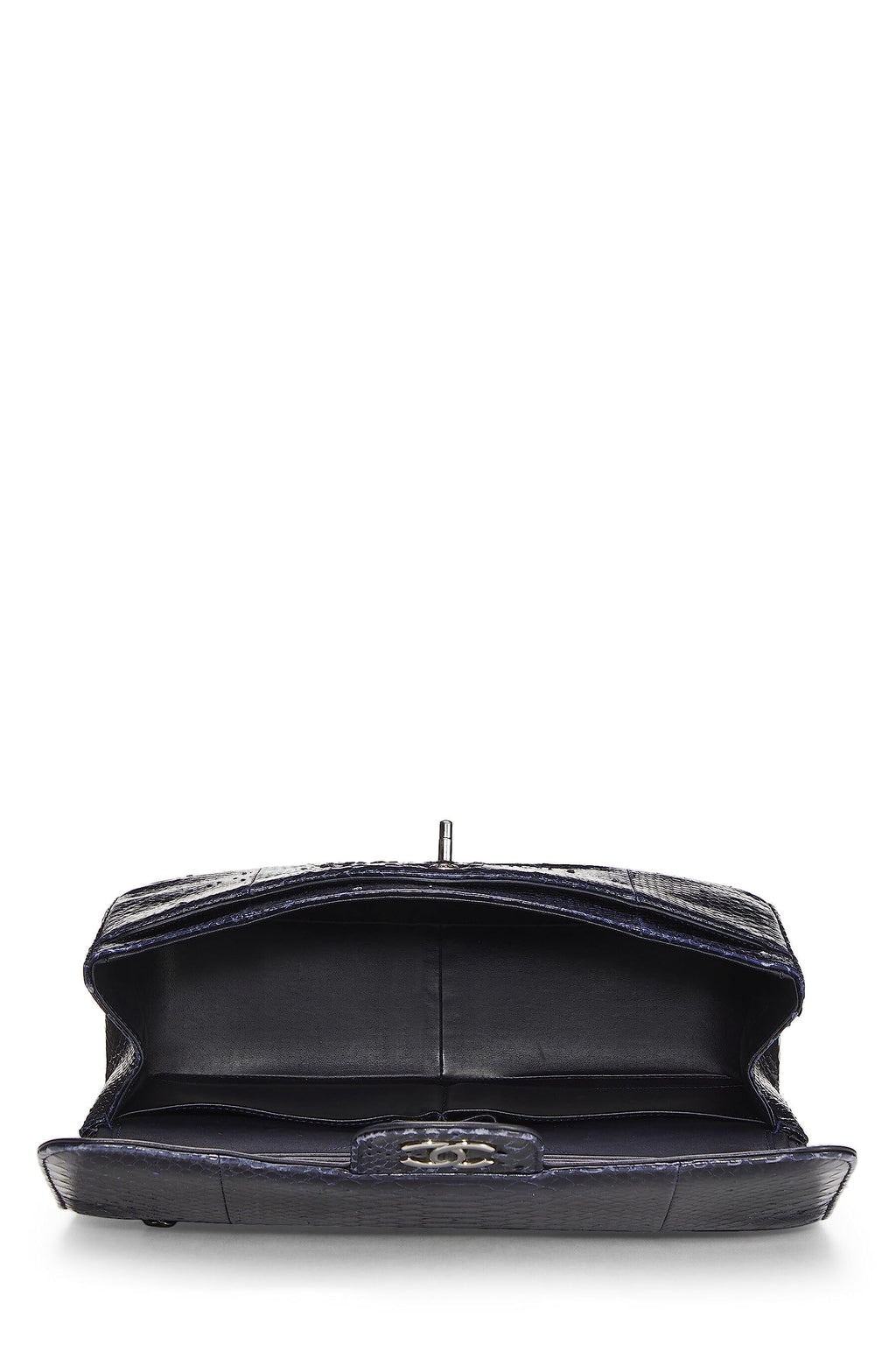 Chanel,  Navy Python New Classic Double Flap Jumbo, Navy
