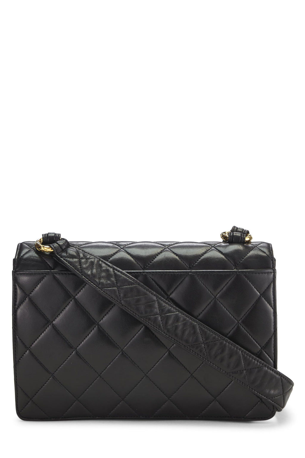 Chanel,  Black Quilted Lambskin Shoulder Bag, Black