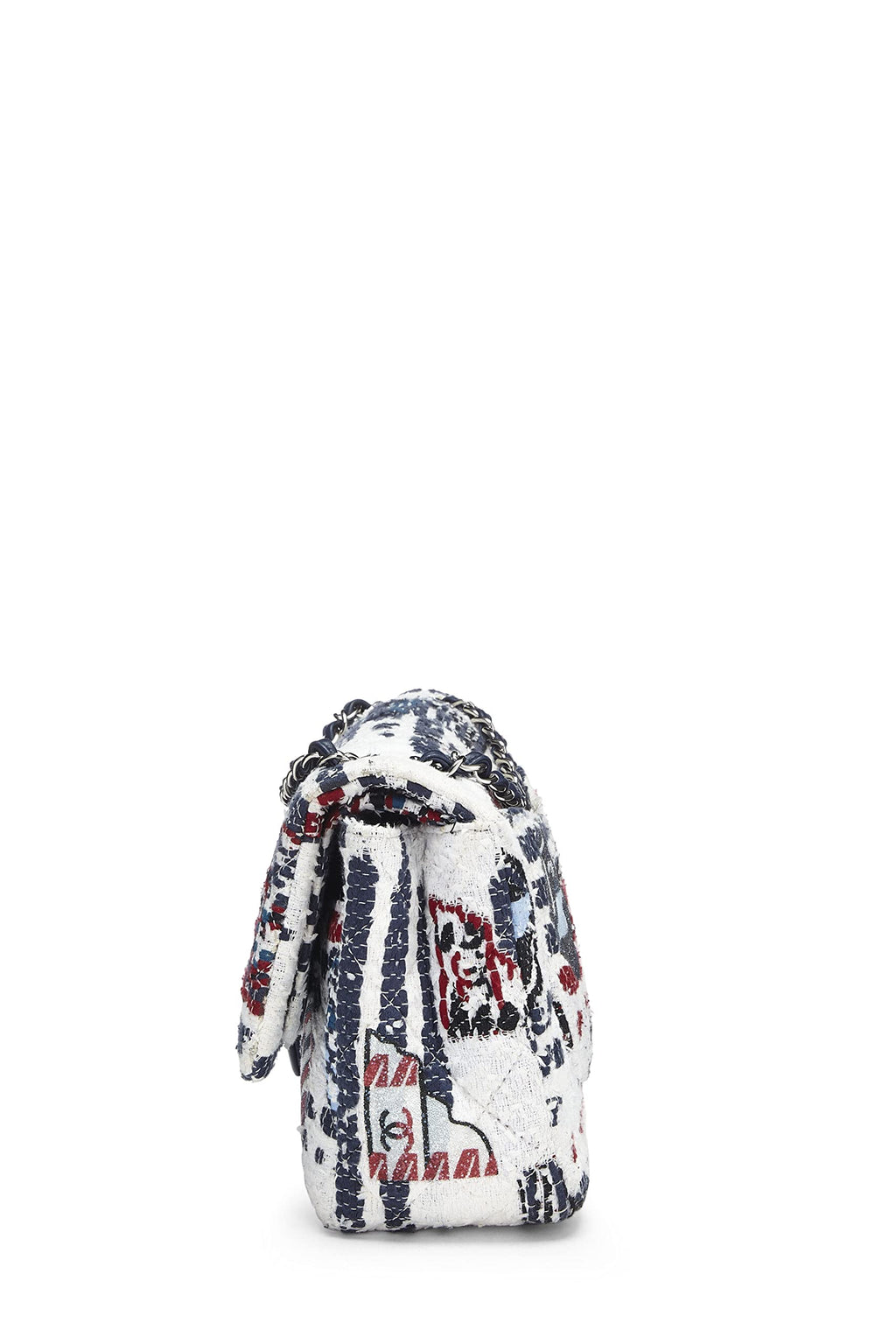 Chanel,  Multi Quilted Tweed New Classic Double Flap Jumbo, Multi