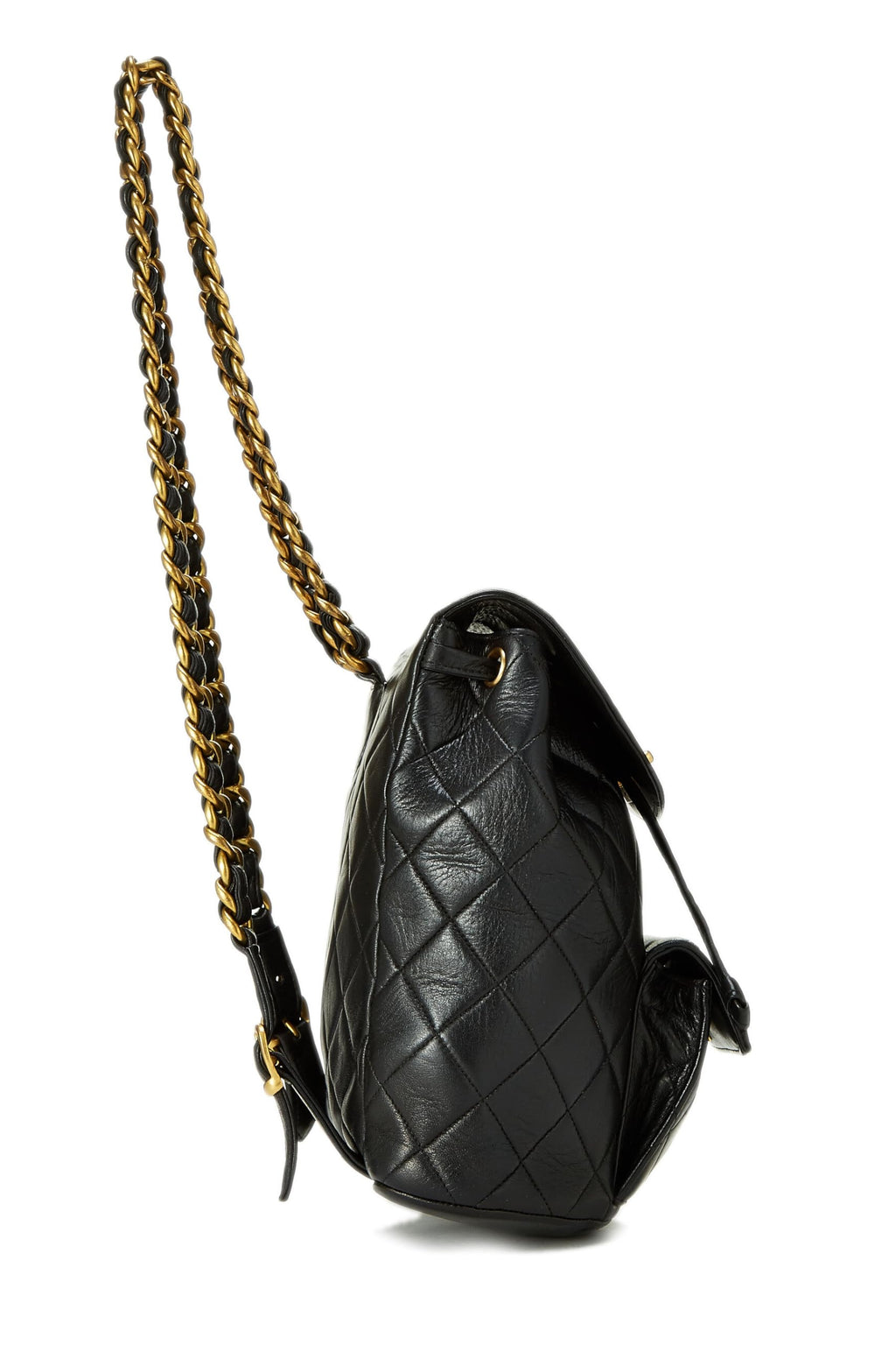 Chanel,  Black Quilted Lambskin 'CC' Classic Backpack Medium, Black