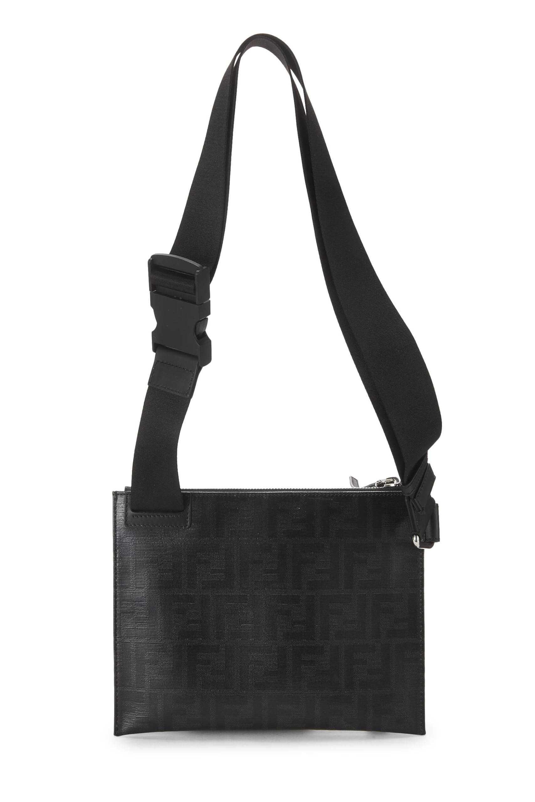 ,  Black Zucca Coated Canvas Crossbody Bag, Black