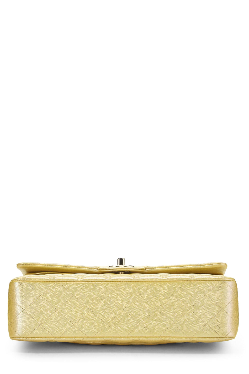 Chanel,  Iridescent Yellow Caviar Classic Double Flap Medium, Yellow